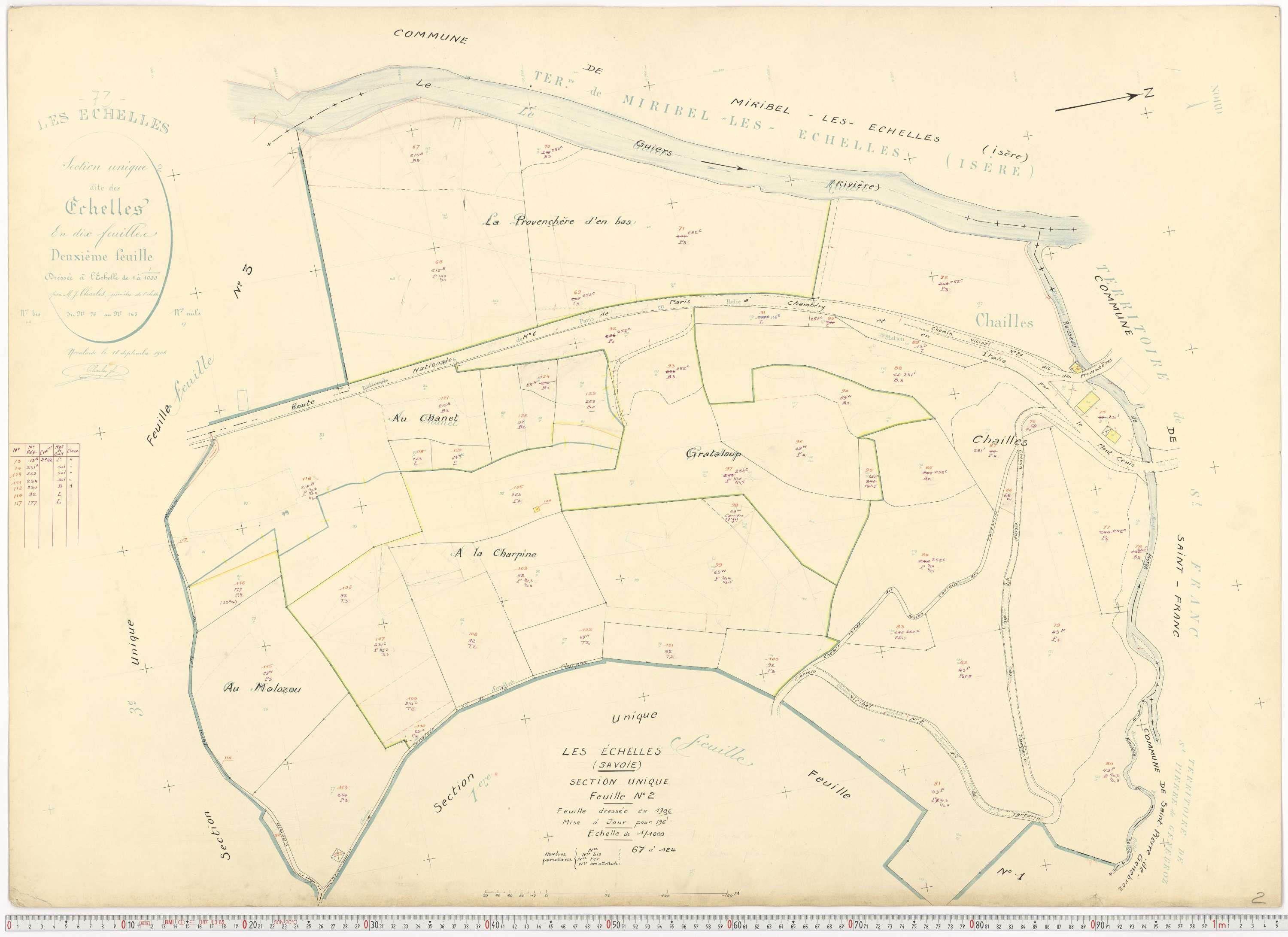 Échelles - Cadastre rénové, version de travail (1963).