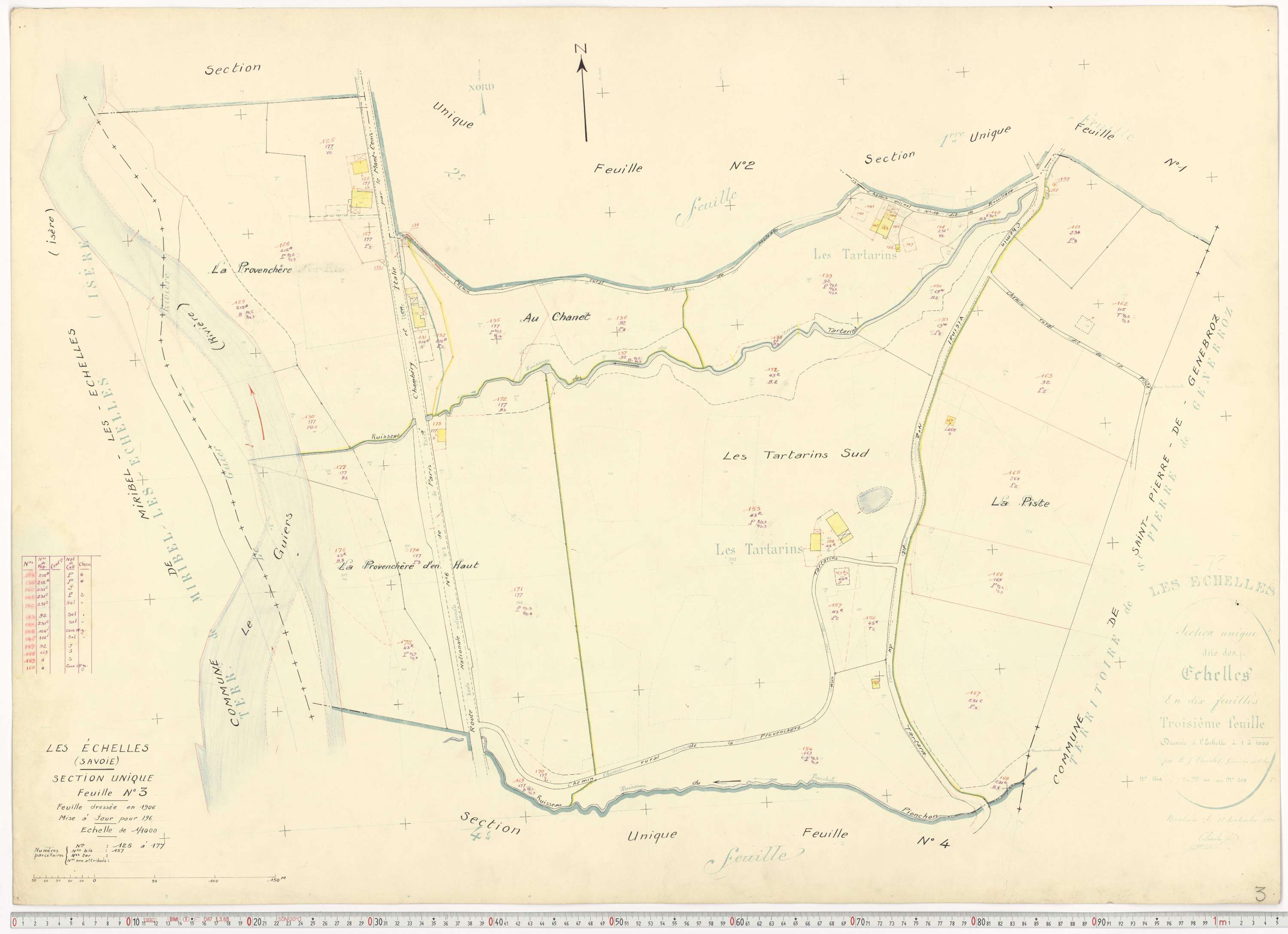 Échelles - Cadastre rénové, version de travail (1963).