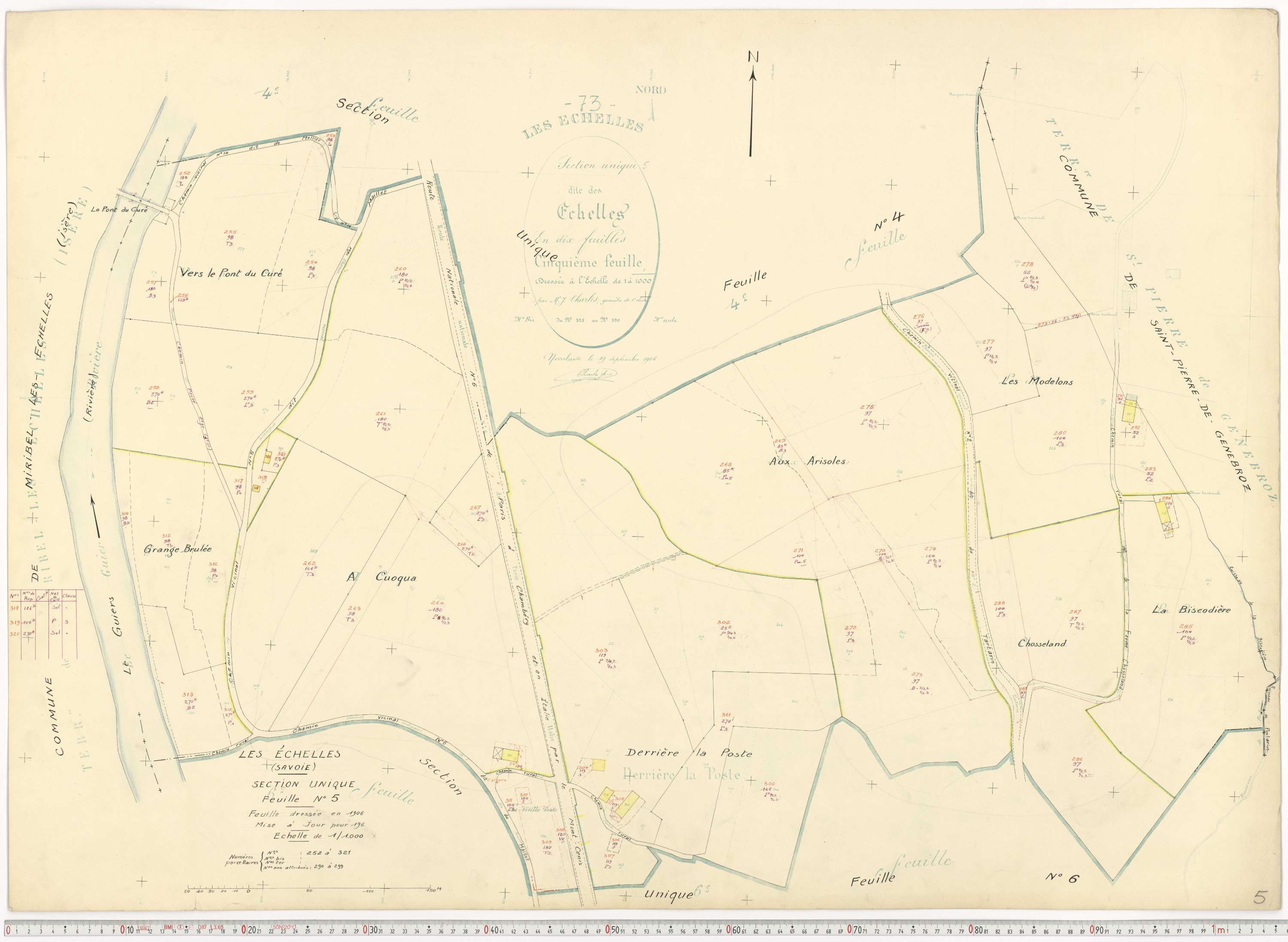 Échelles - Cadastre rénové, version de travail (1963).