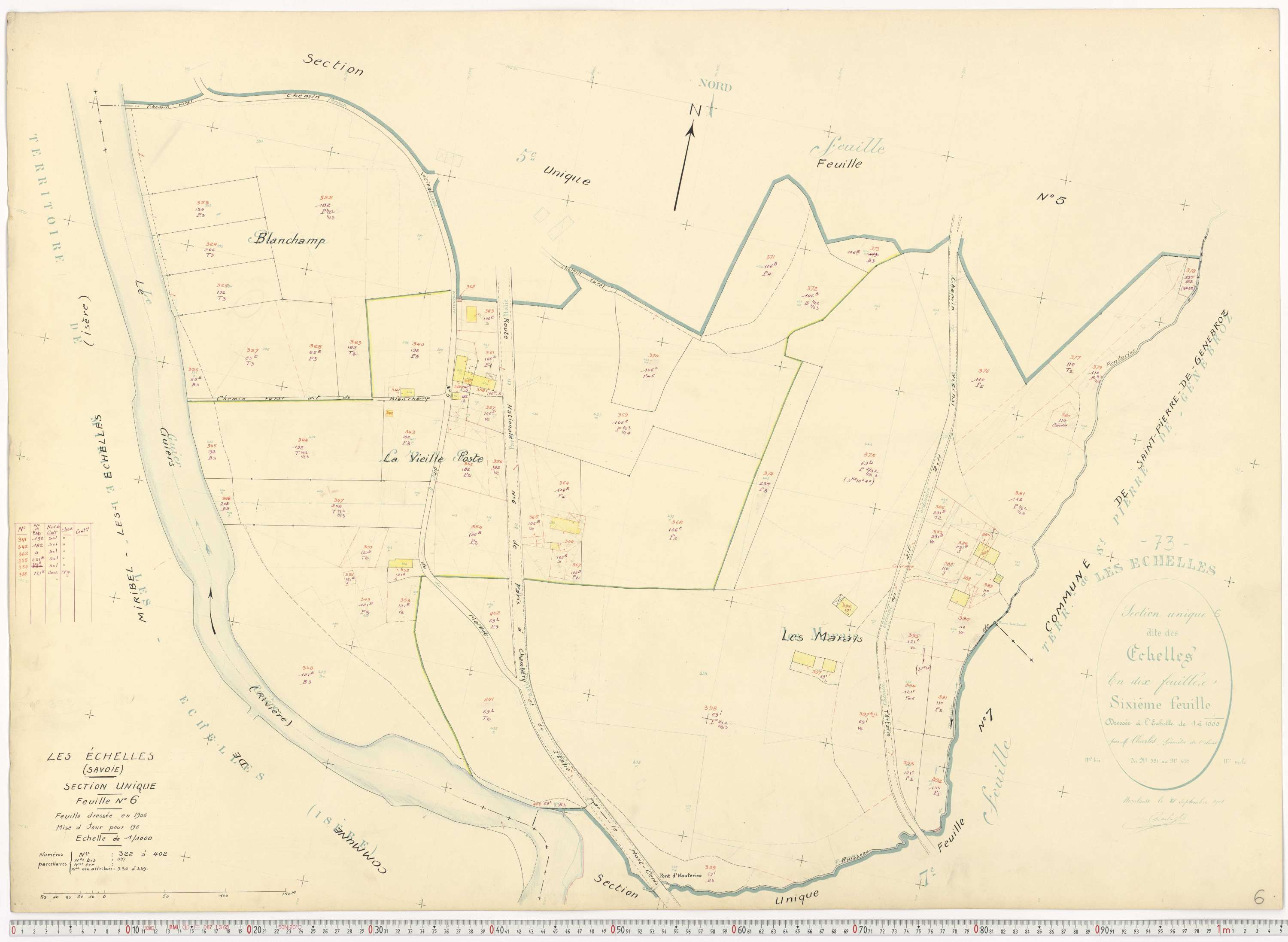 Échelles - Cadastre rénové, version de travail (1963).