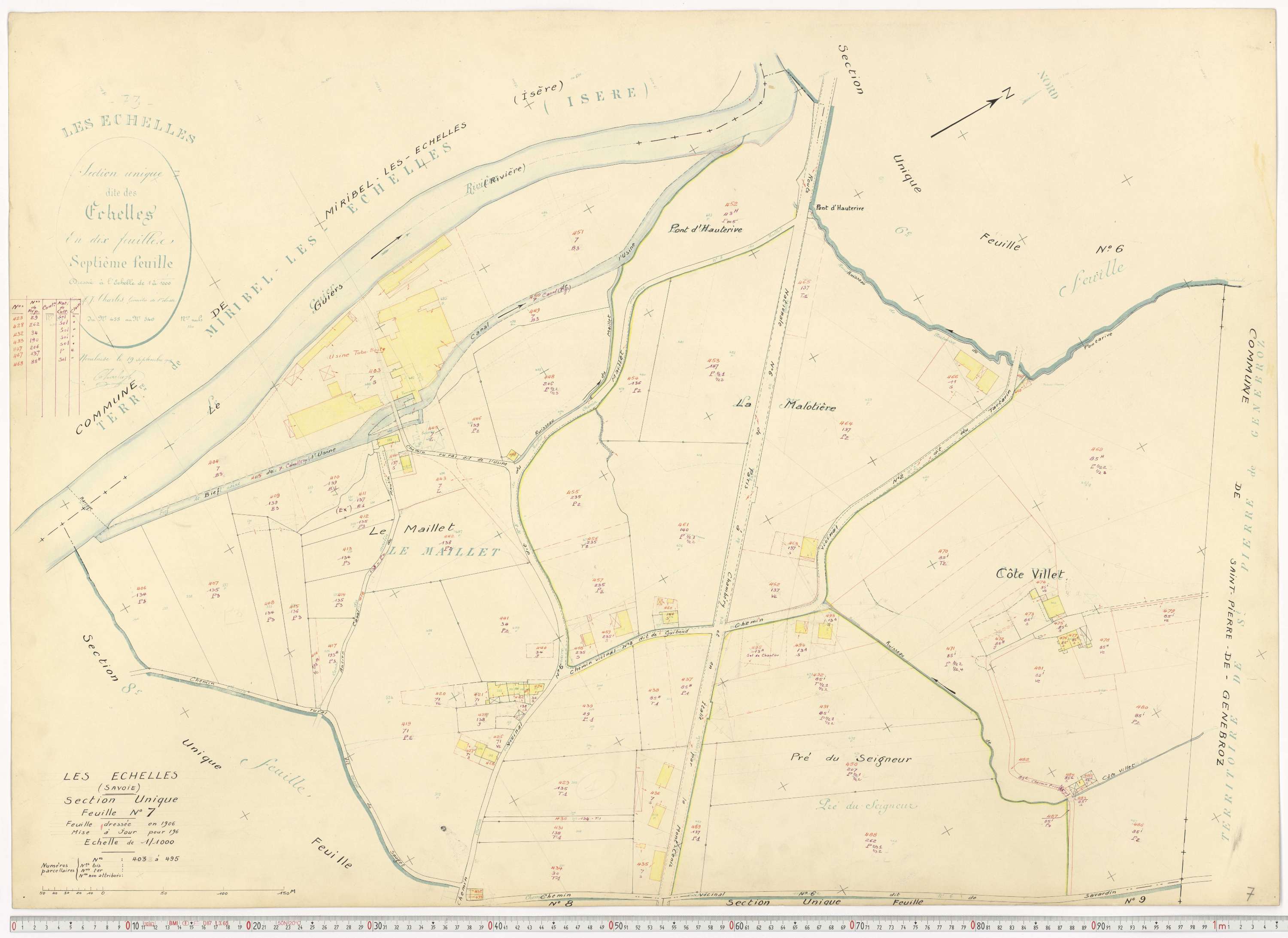 Échelles - Cadastre rénové, version de travail (1963).