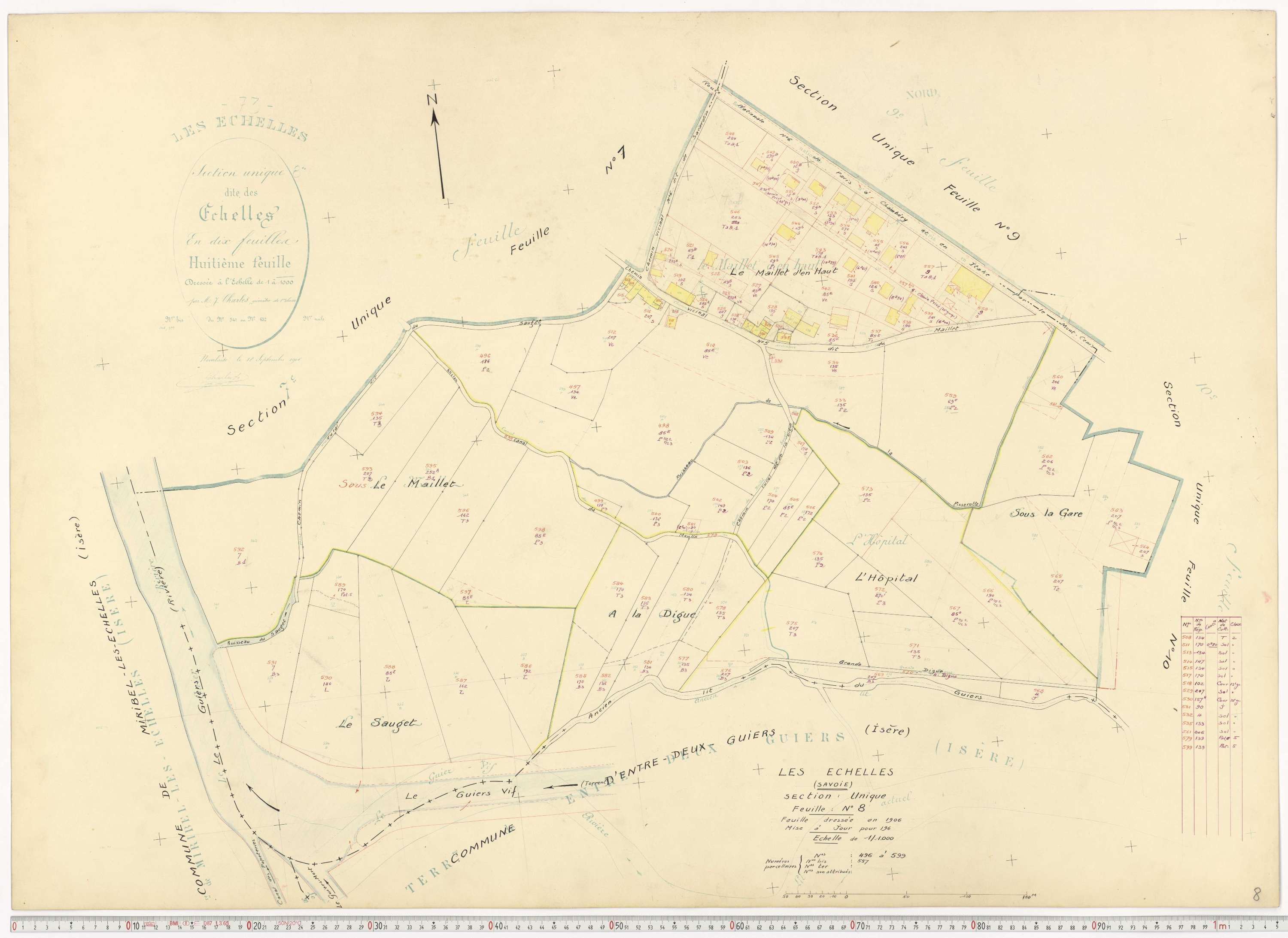 Échelles - Cadastre rénové, version de travail (1963).