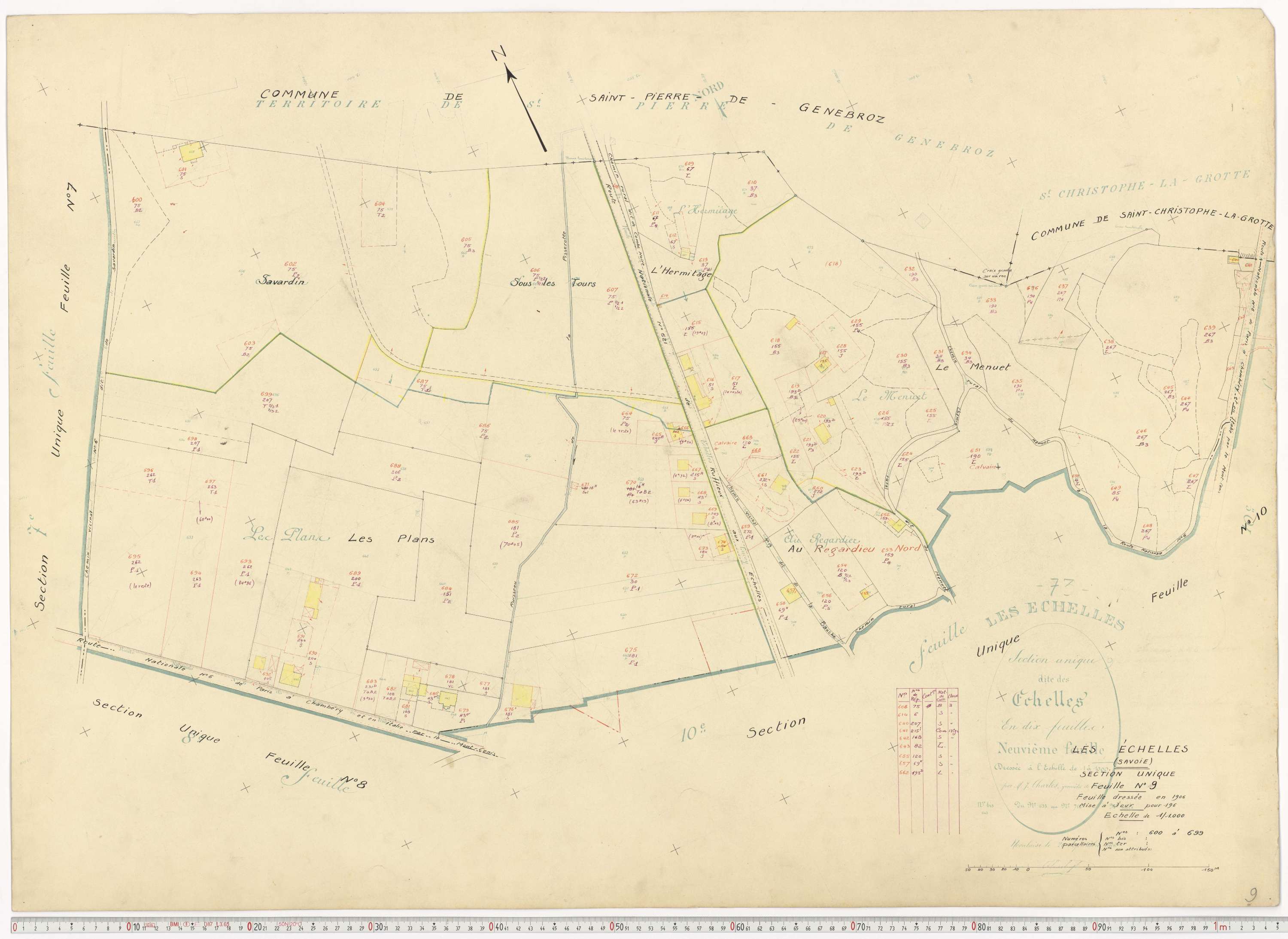 Échelles - Cadastre rénové, version de travail (1963).