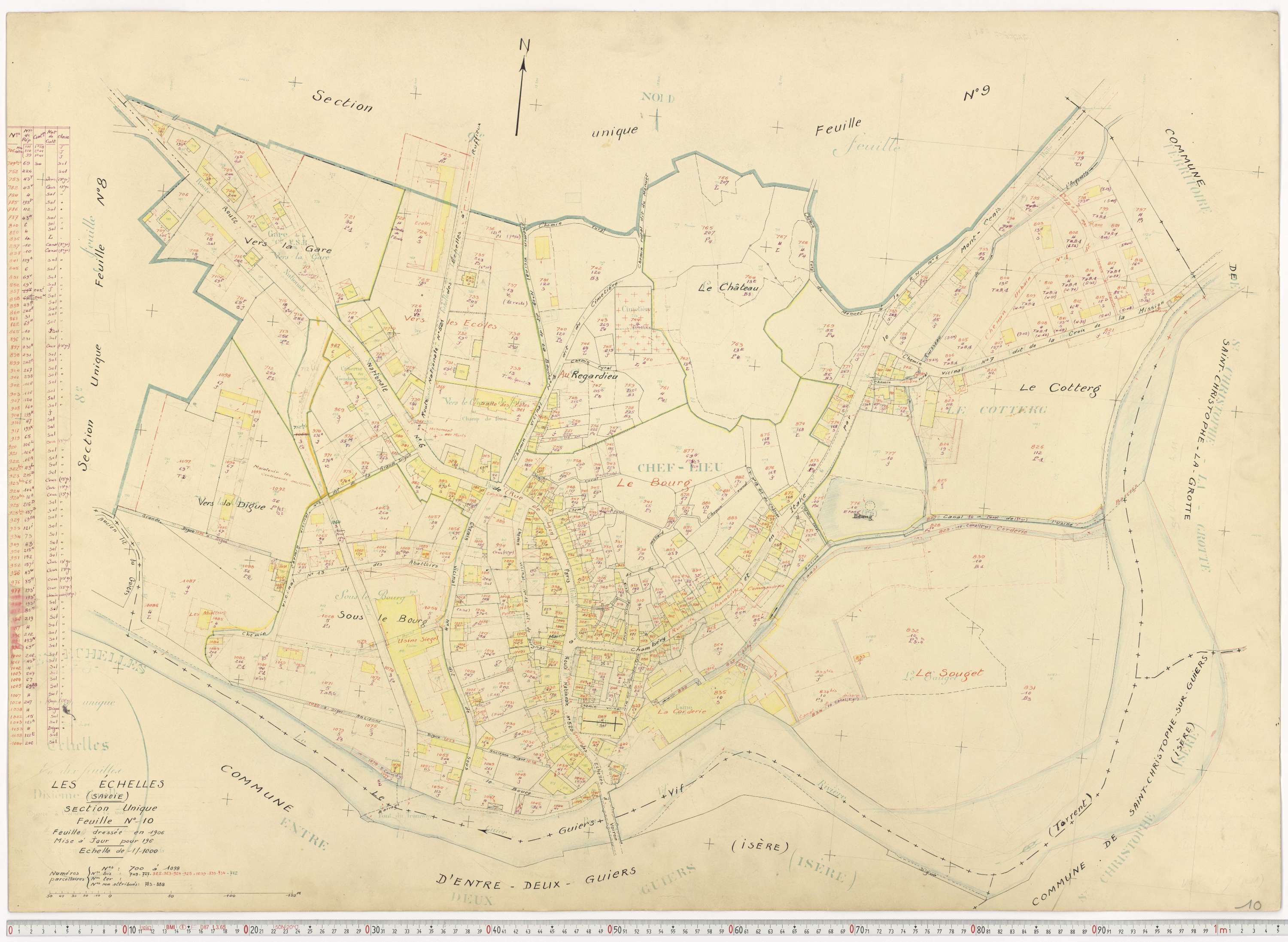Échelles - Cadastre rénové, version de travail (1963).