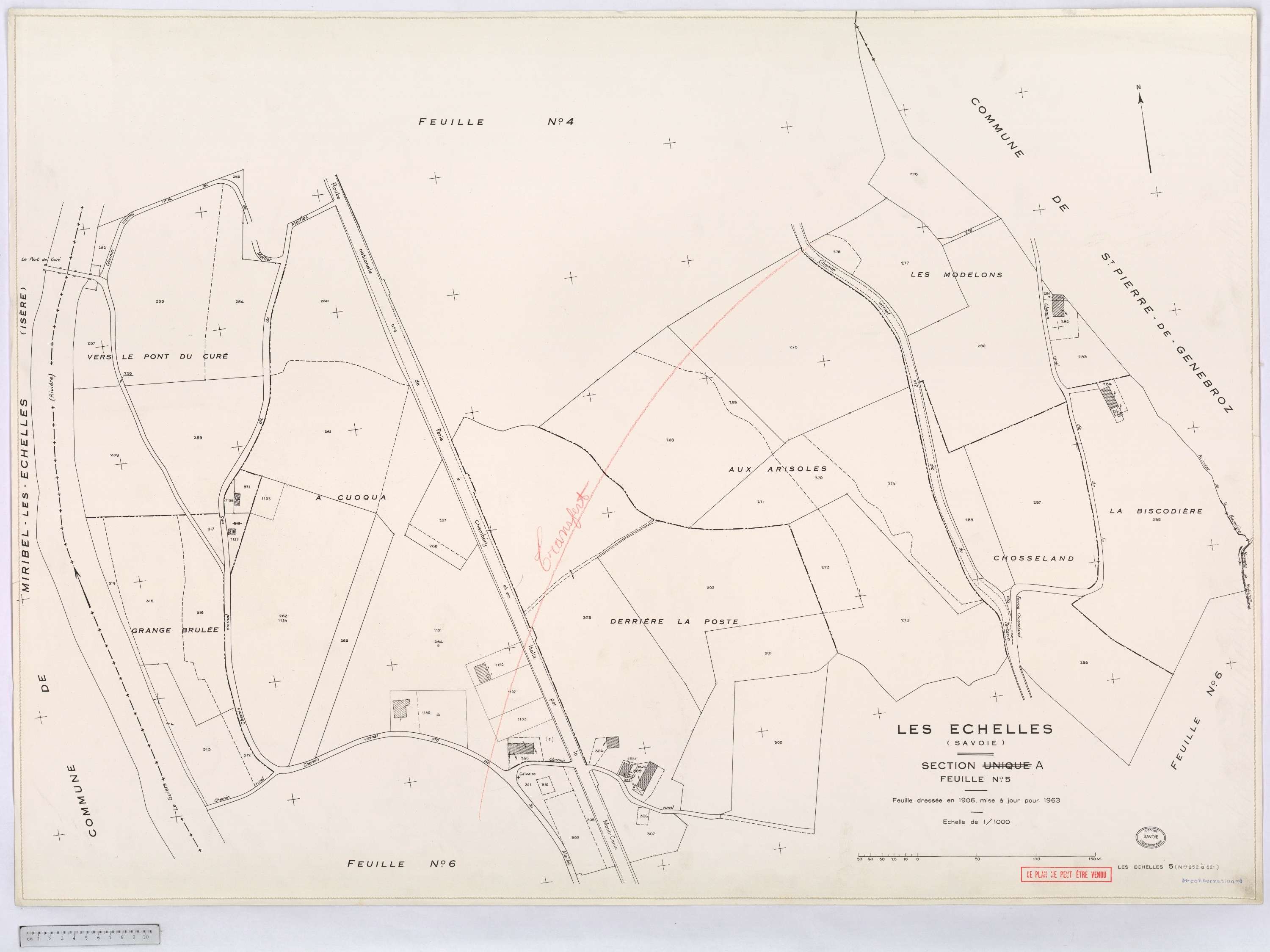 Échelles - Cadastre rénové, version définitive (1963).