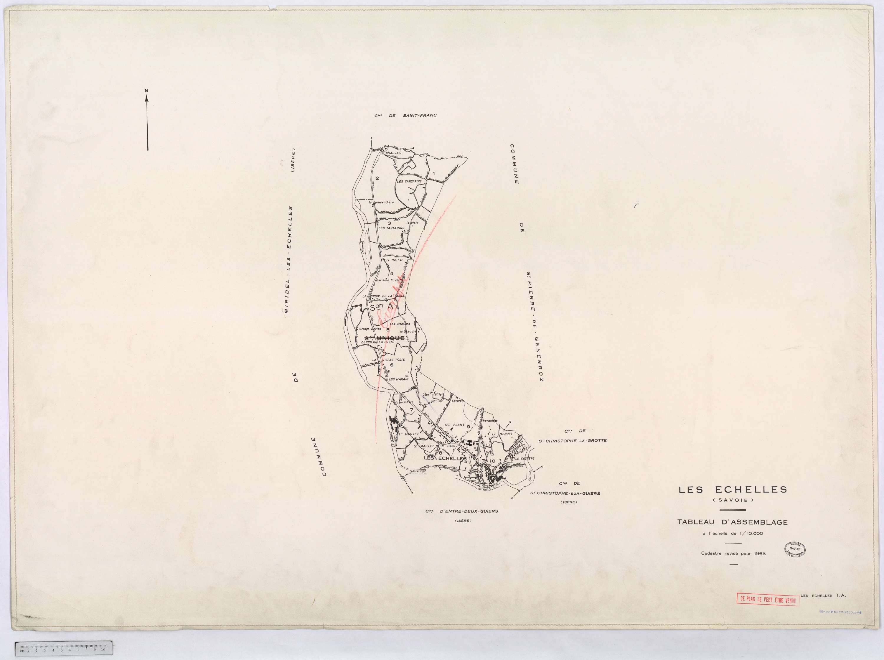 Échelles - Cadastre rénové, version définitive (1963).
