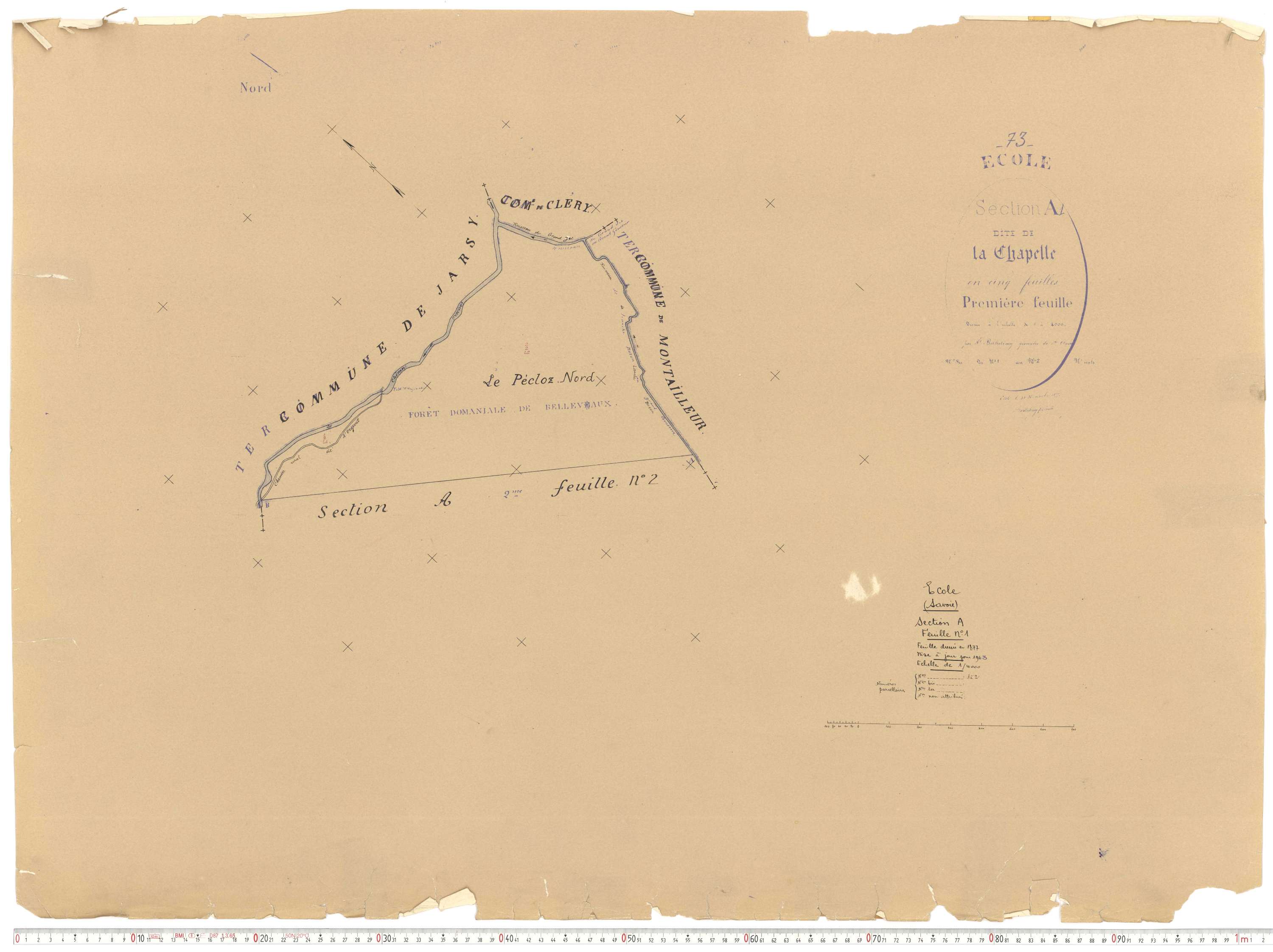 École - Cadastre rénové, version de travail (1963).