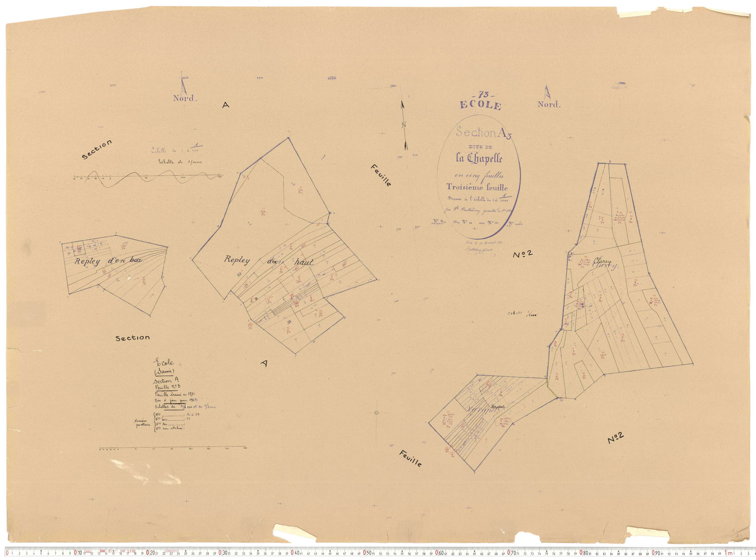 École - Cadastre rénové, version de travail (1963).