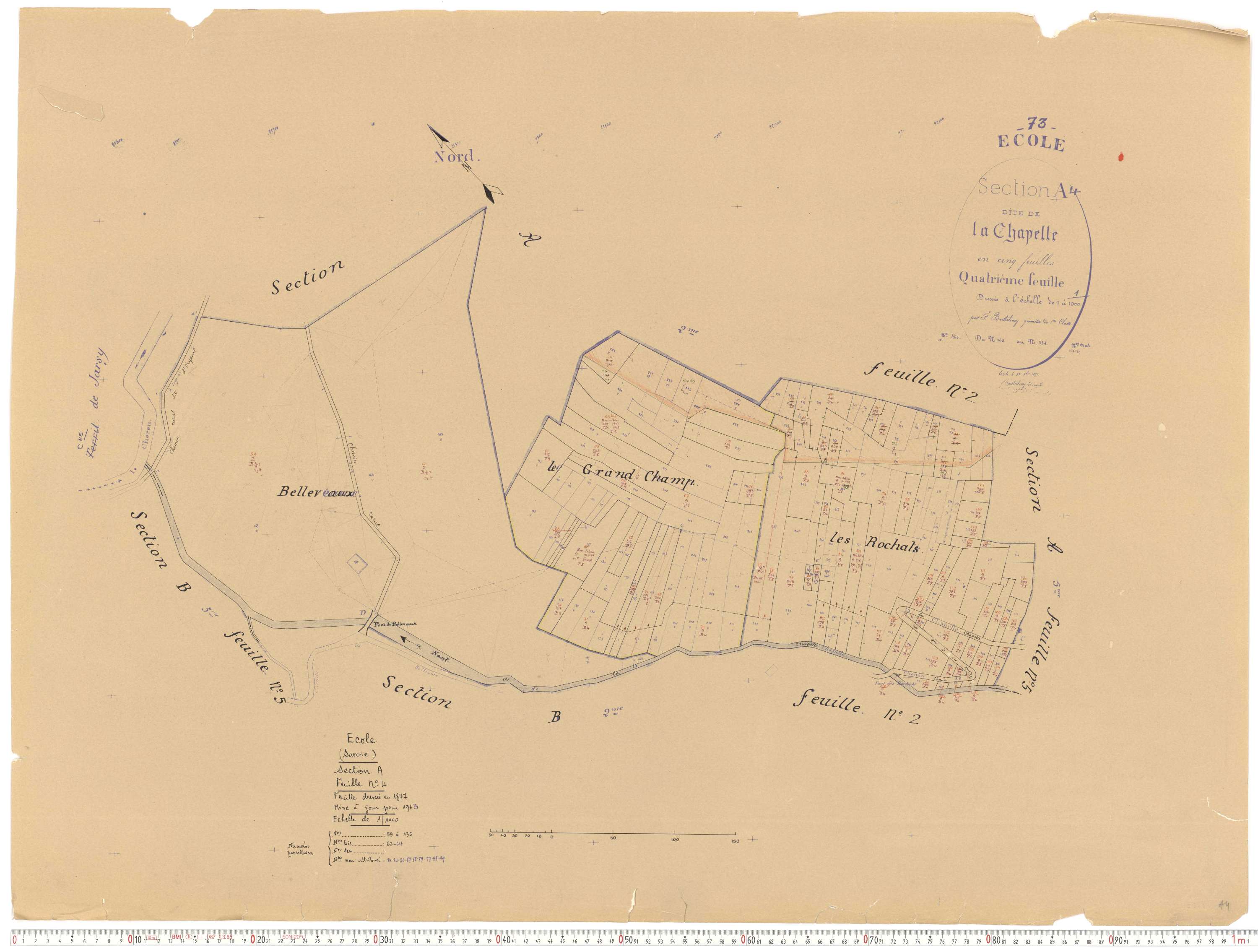 École - Cadastre rénové, version de travail (1963).