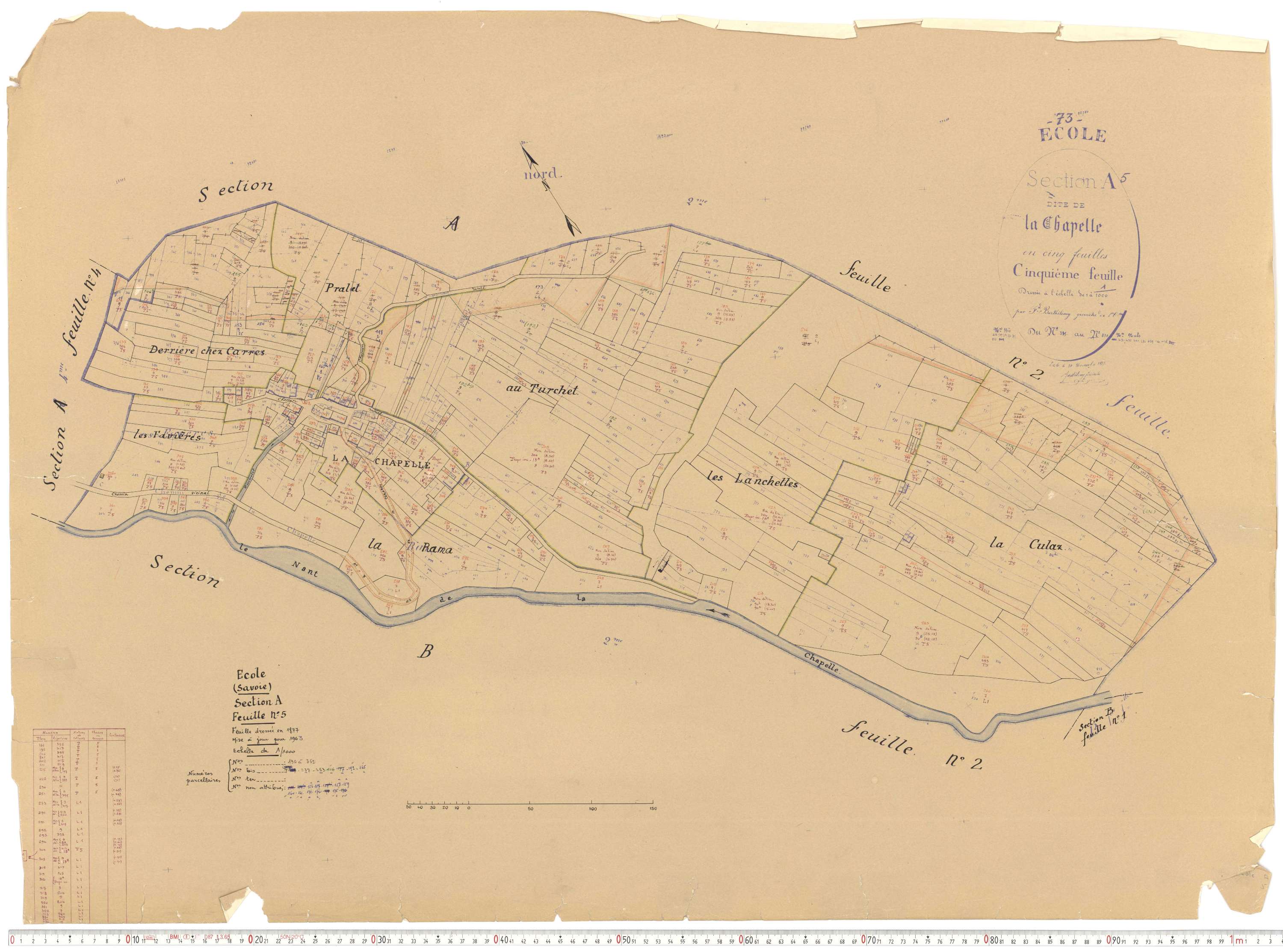 École - Cadastre rénové, version de travail (1963).