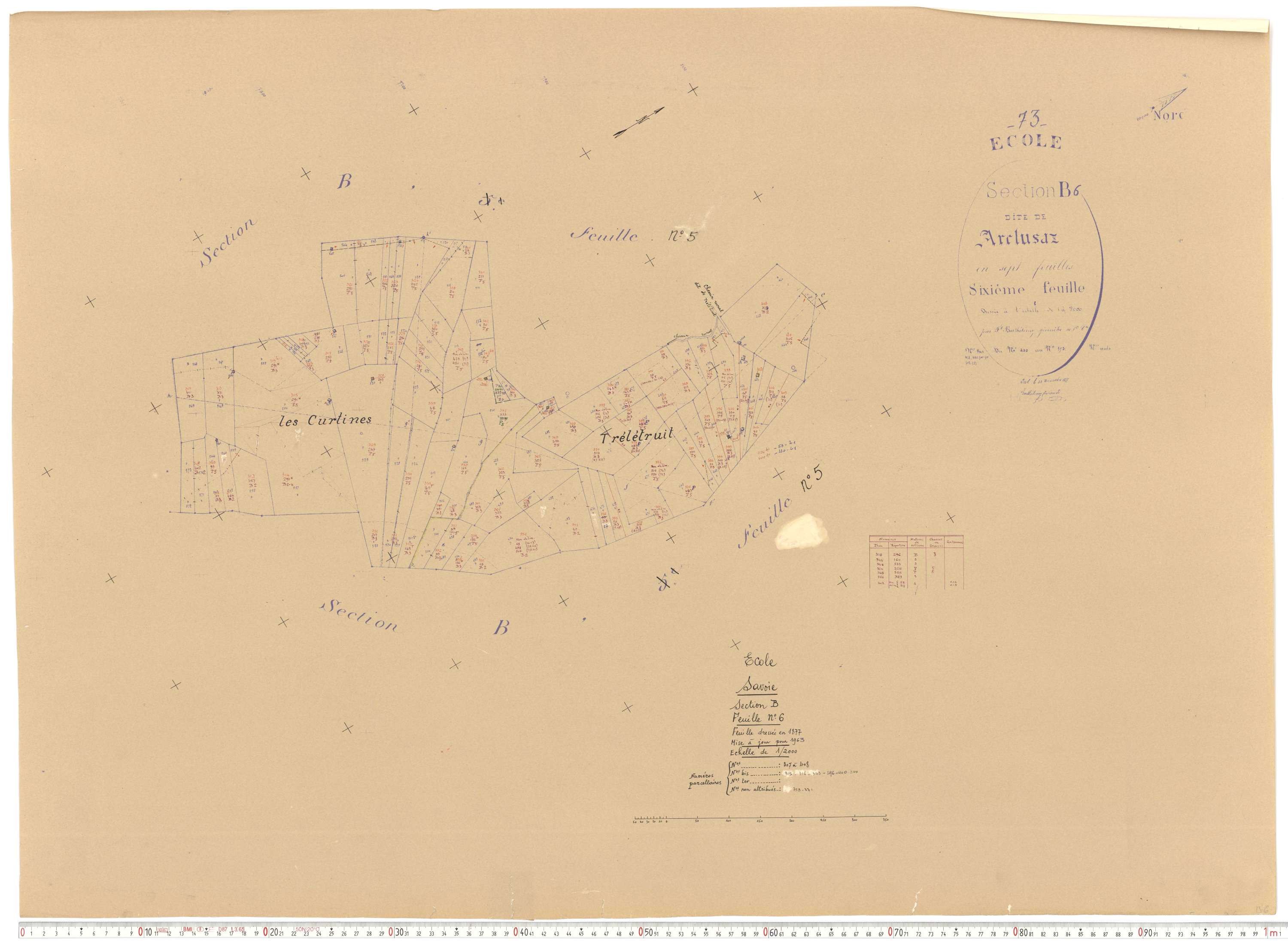 École - Cadastre rénové, version de travail (1963).