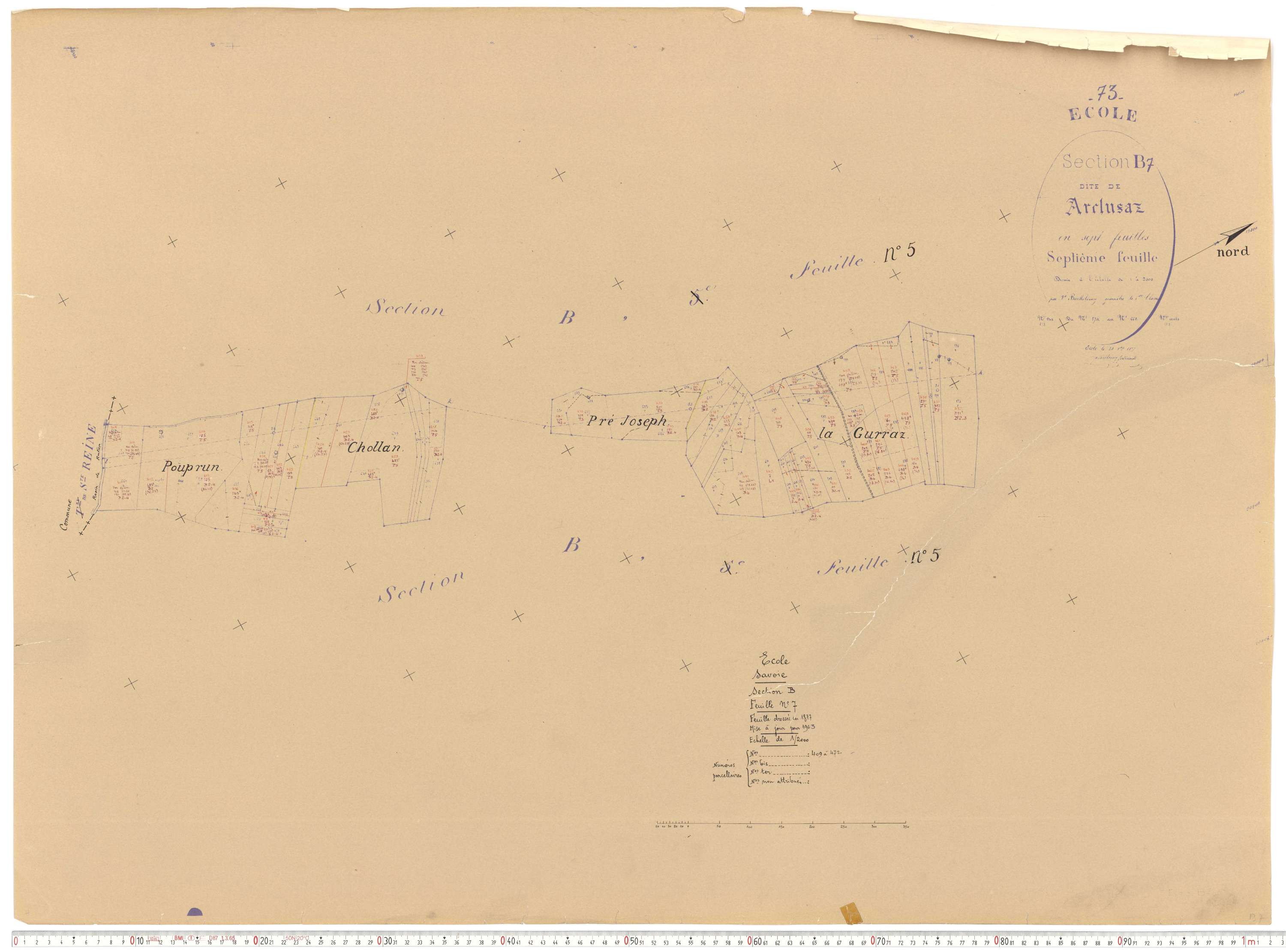 École - Cadastre rénové, version de travail (1963).