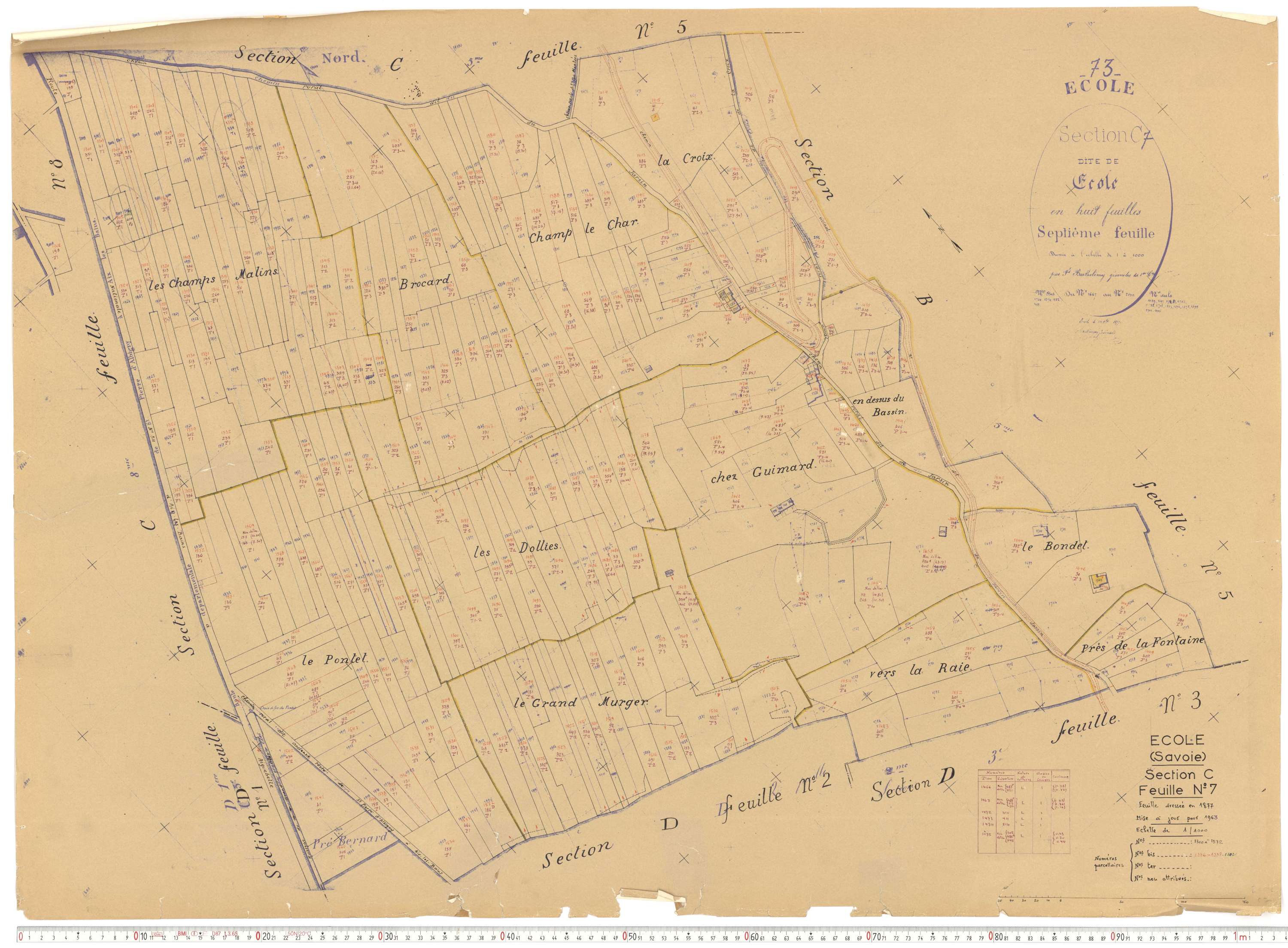 École - Cadastre rénové, version de travail (1963).