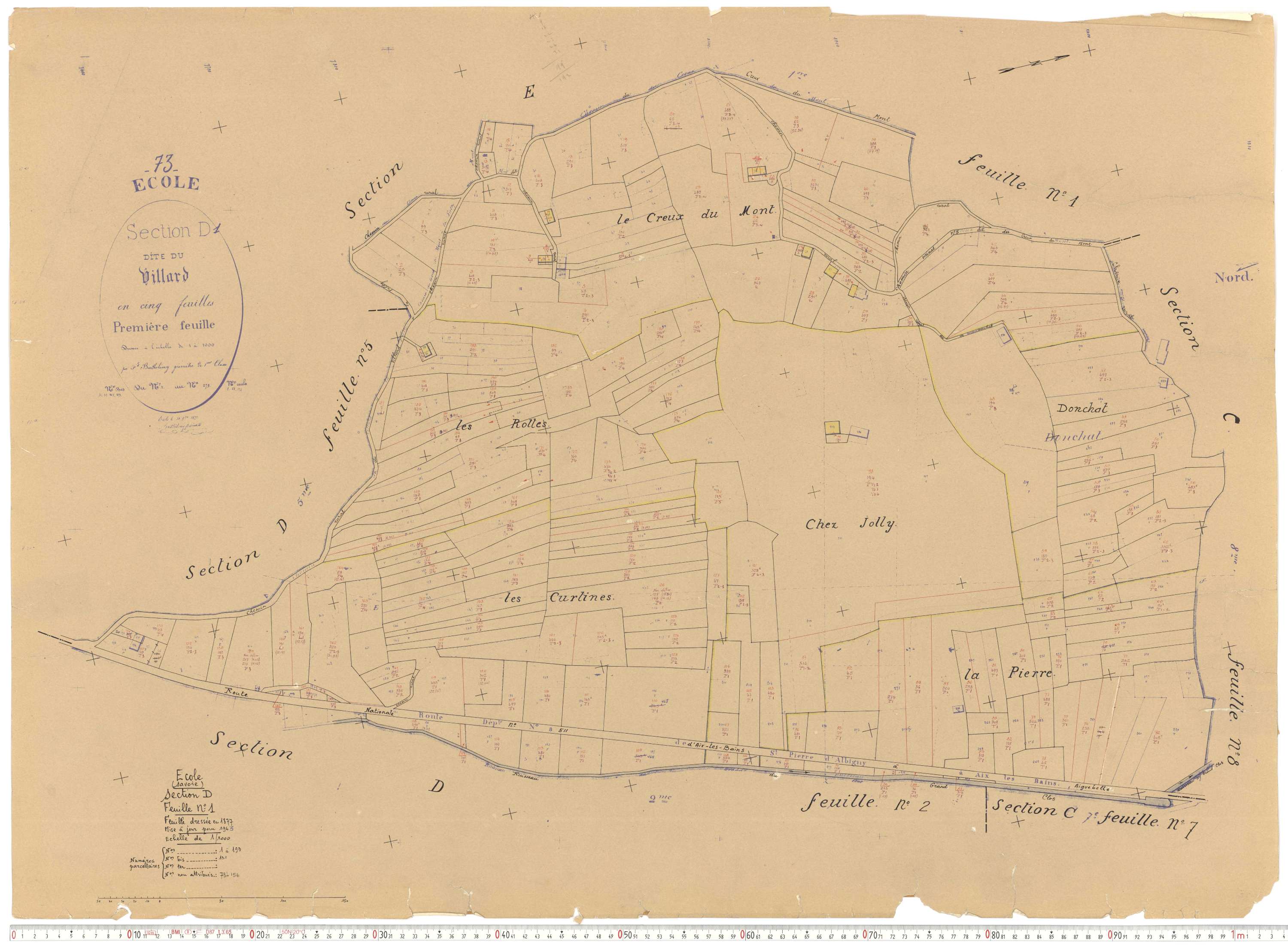 École - Cadastre rénové, version de travail (1963).