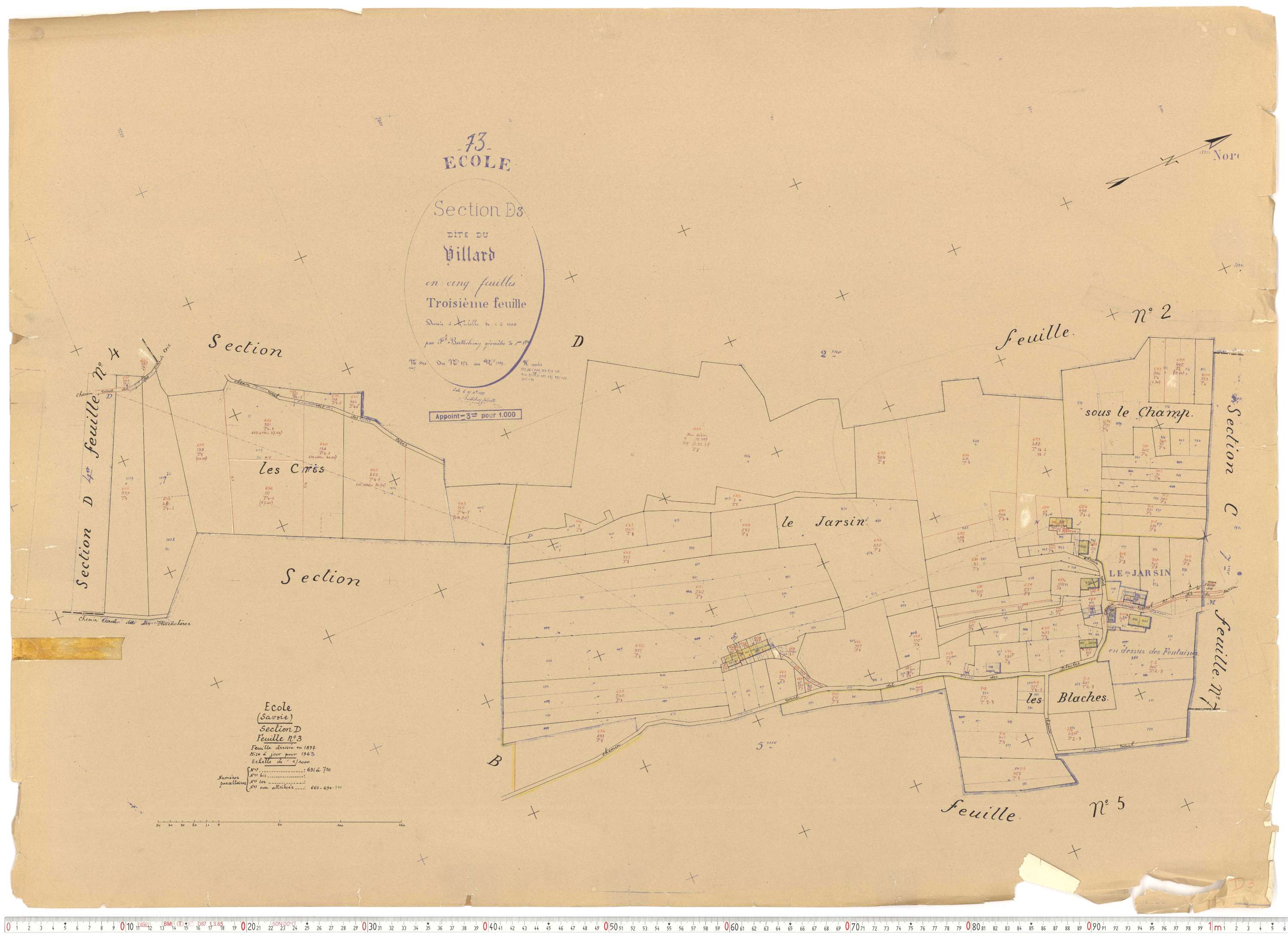 École - Cadastre rénové, version de travail (1963).