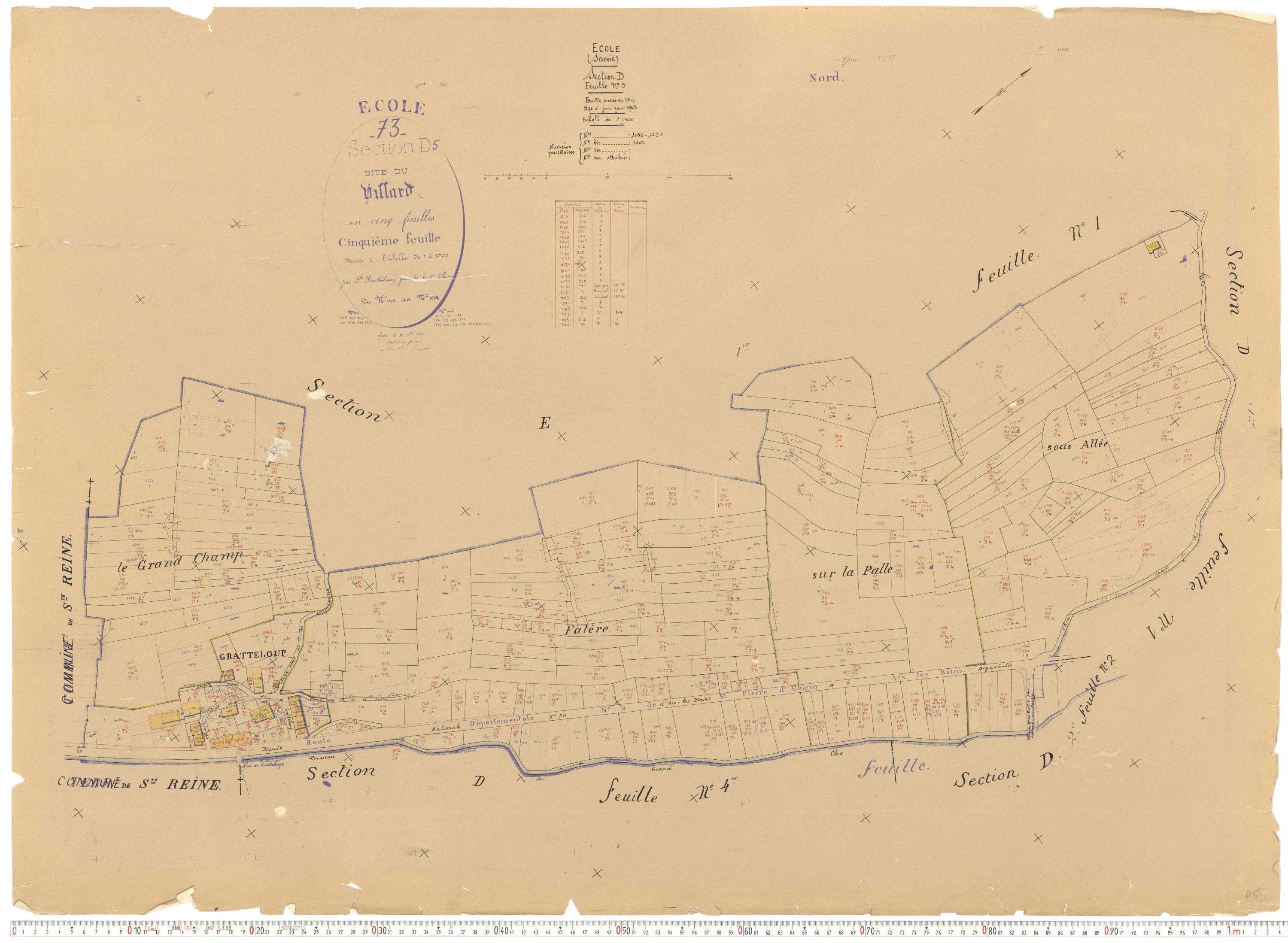 École - Cadastre rénové, version de travail (1963).