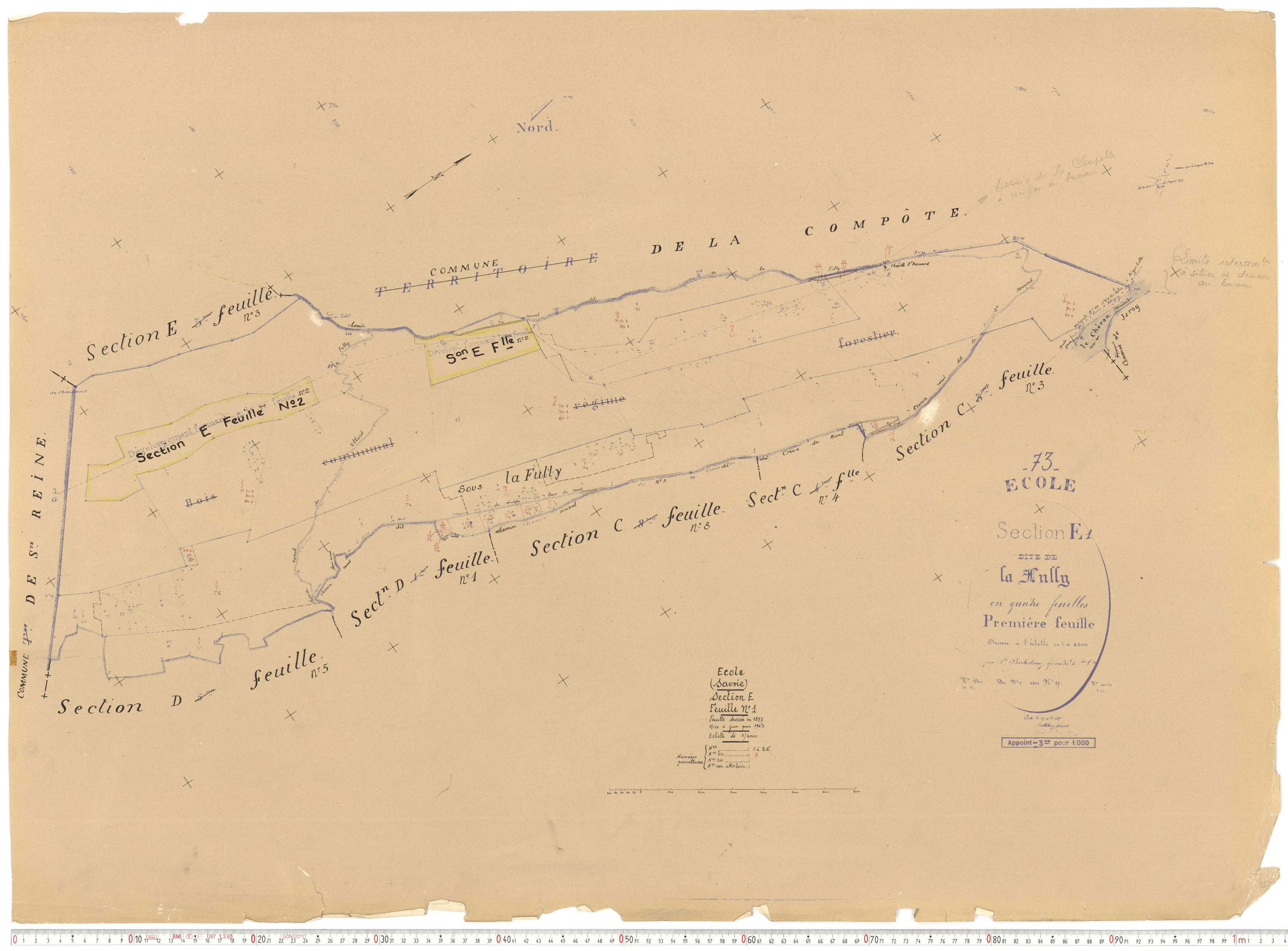 École - Cadastre rénové, version de travail (1963).