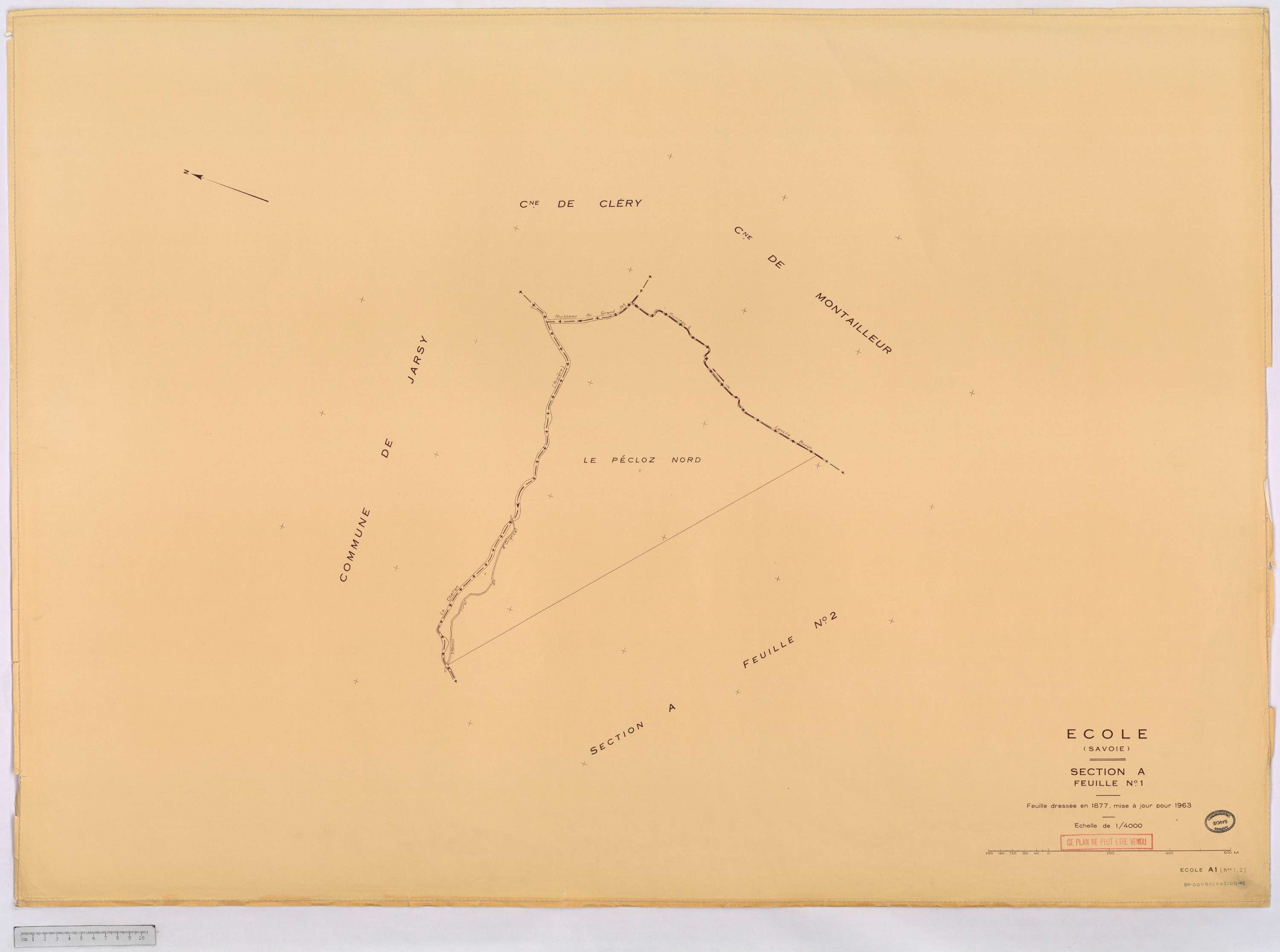 École - Cadastre rénové, version définitive (1963).