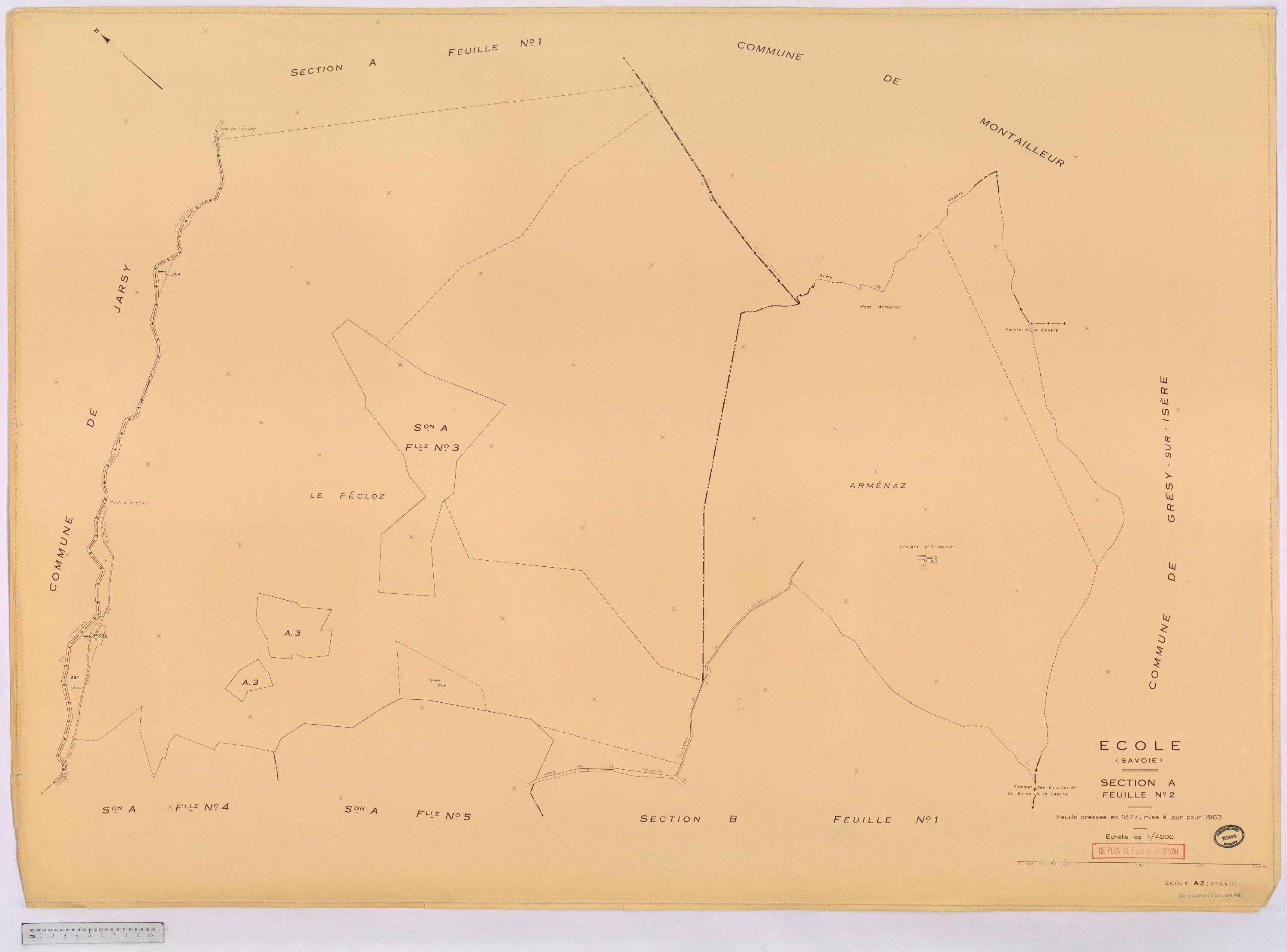 École - Cadastre rénové, version définitive (1963).