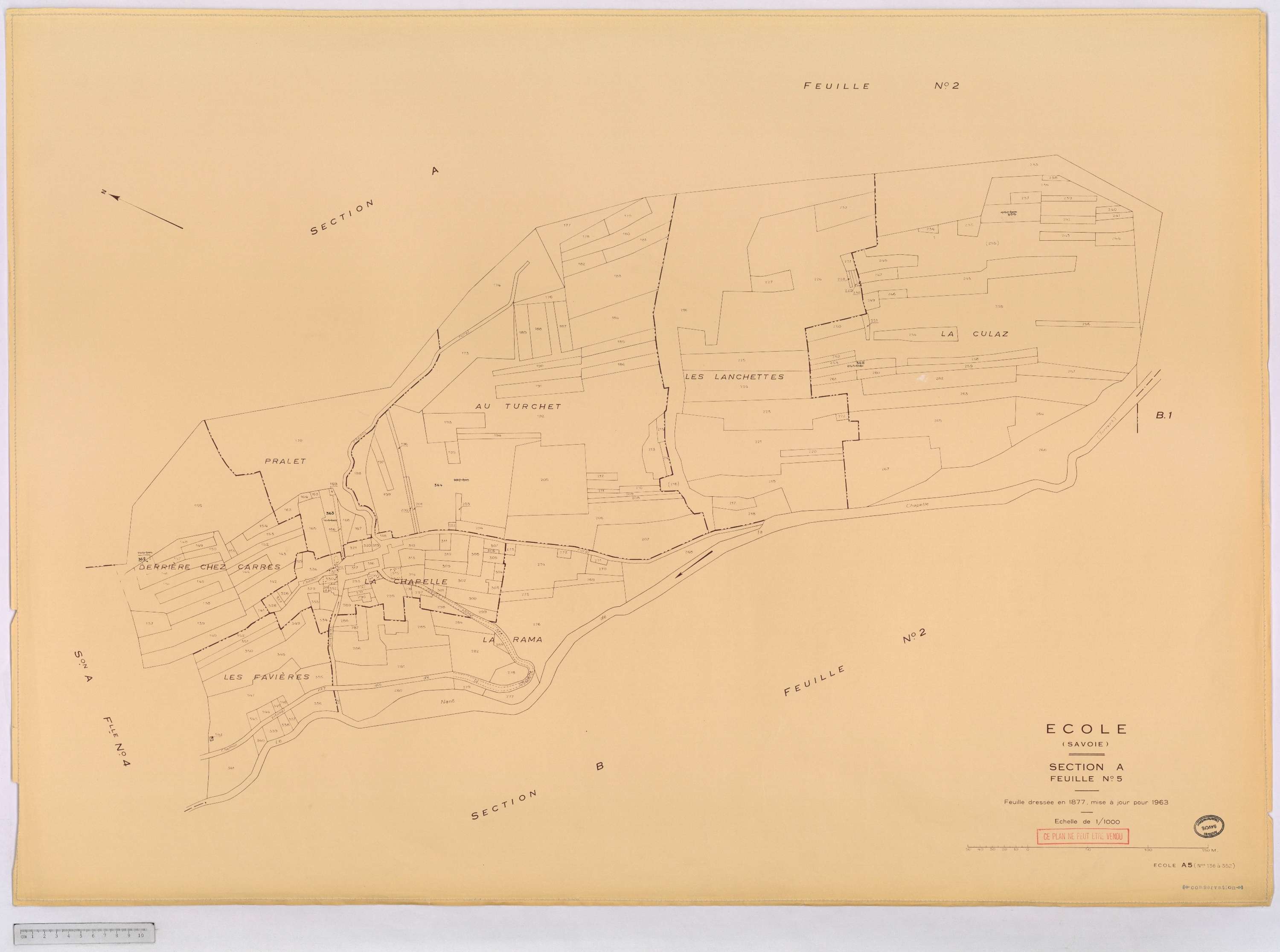 École - Cadastre rénové, version définitive (1963).