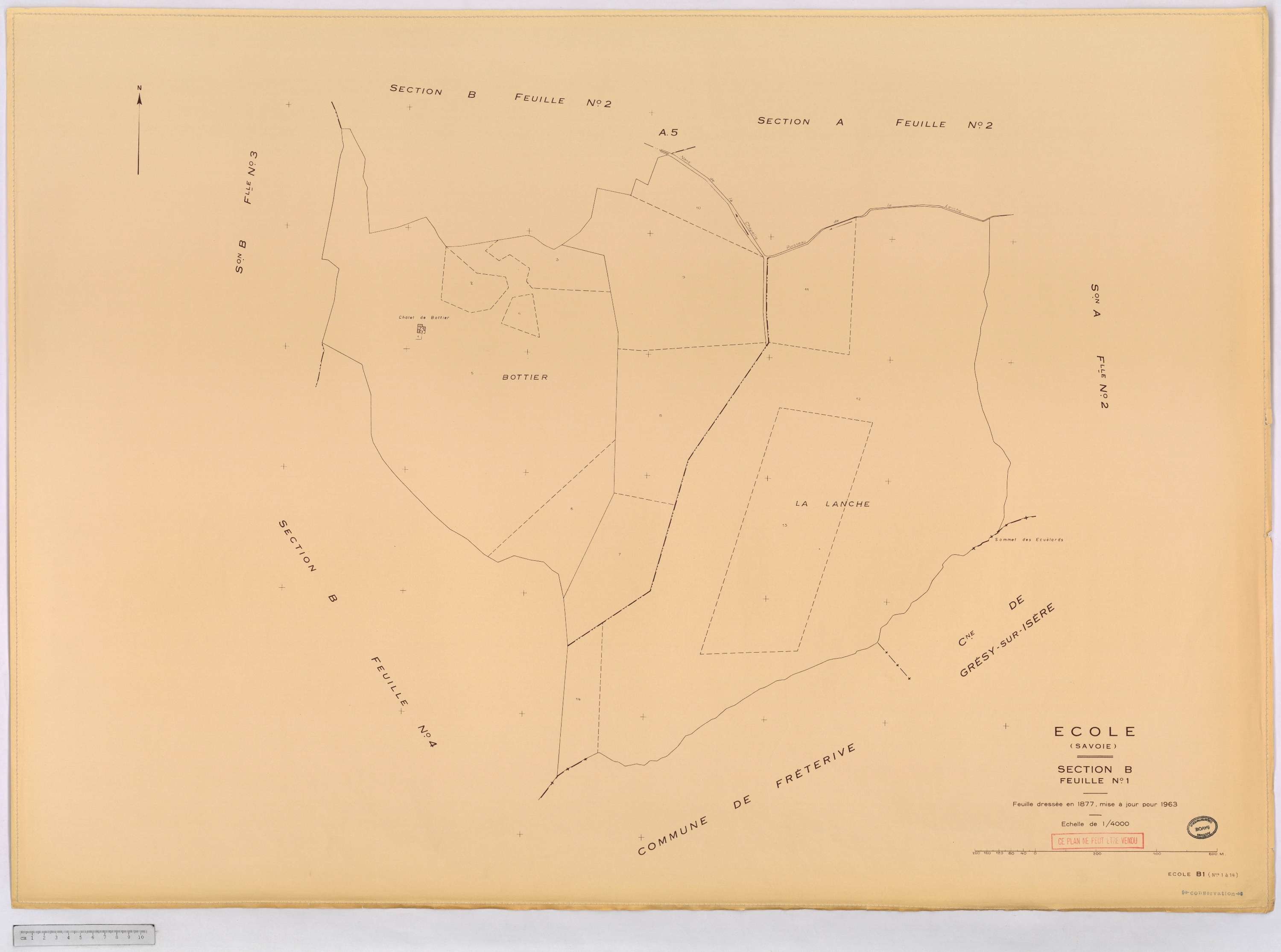 École - Cadastre rénové, version définitive (1963).