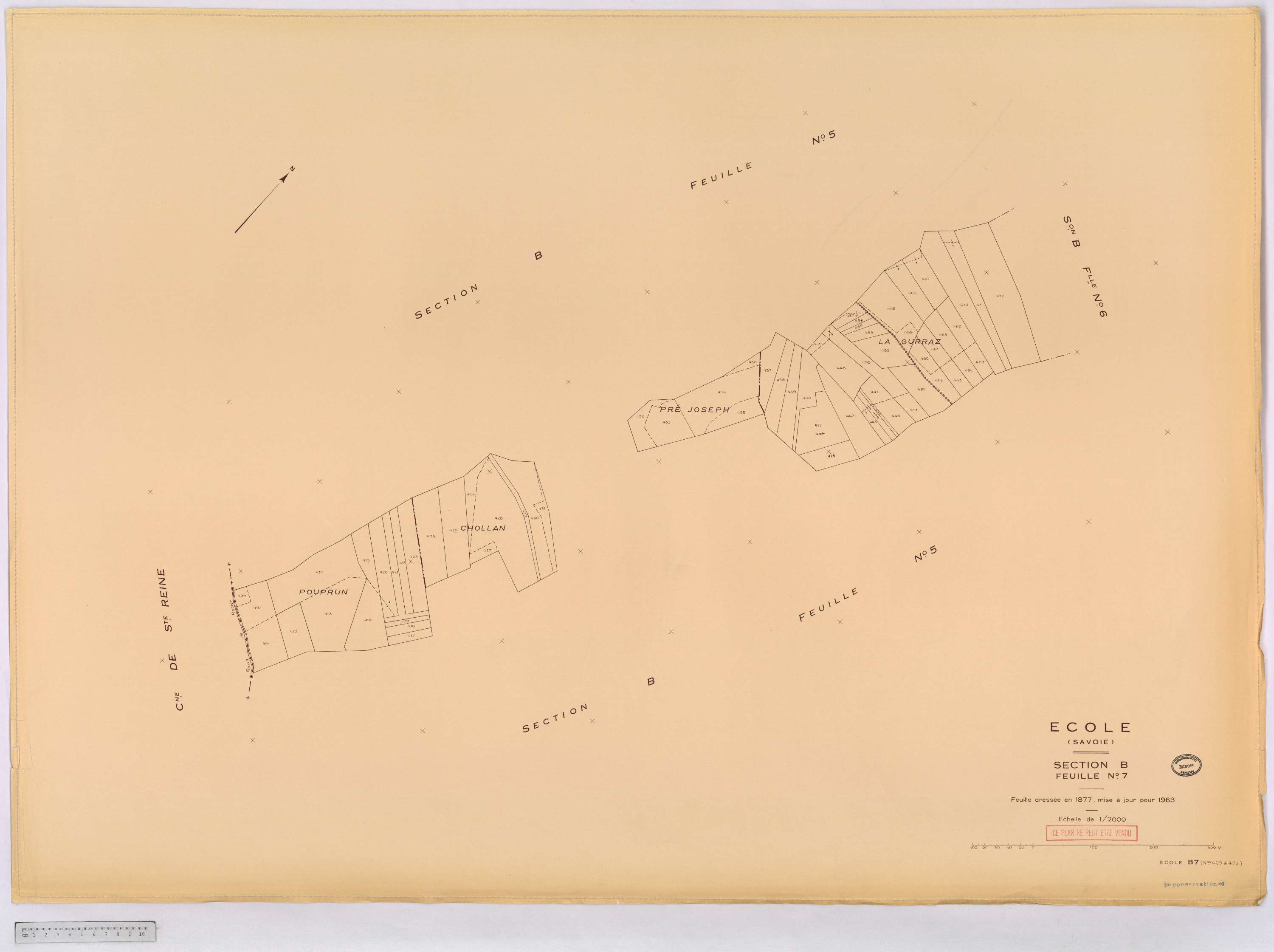 École - Cadastre rénové, version définitive (1963).