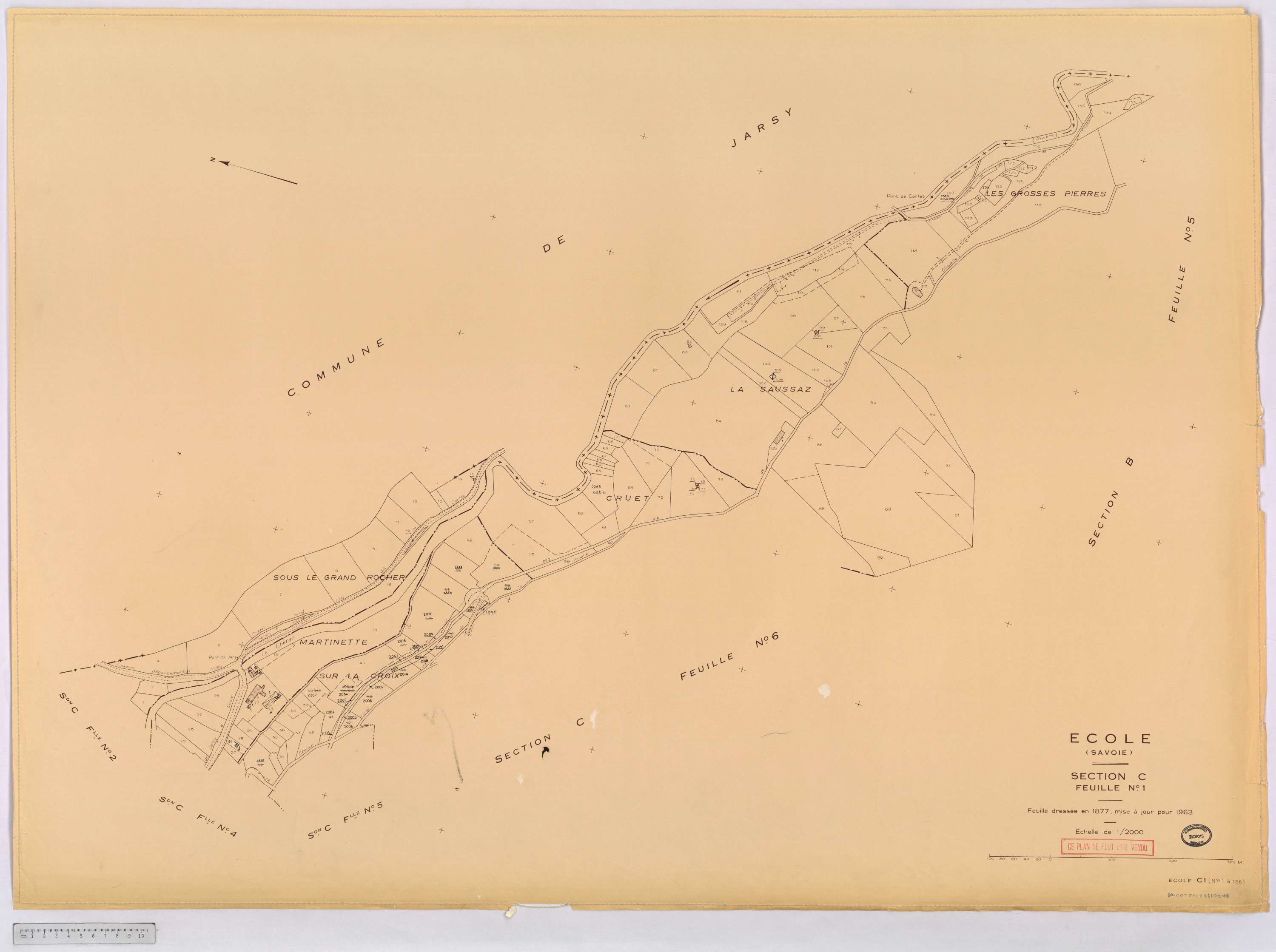 École - Cadastre rénové, version définitive (1963).