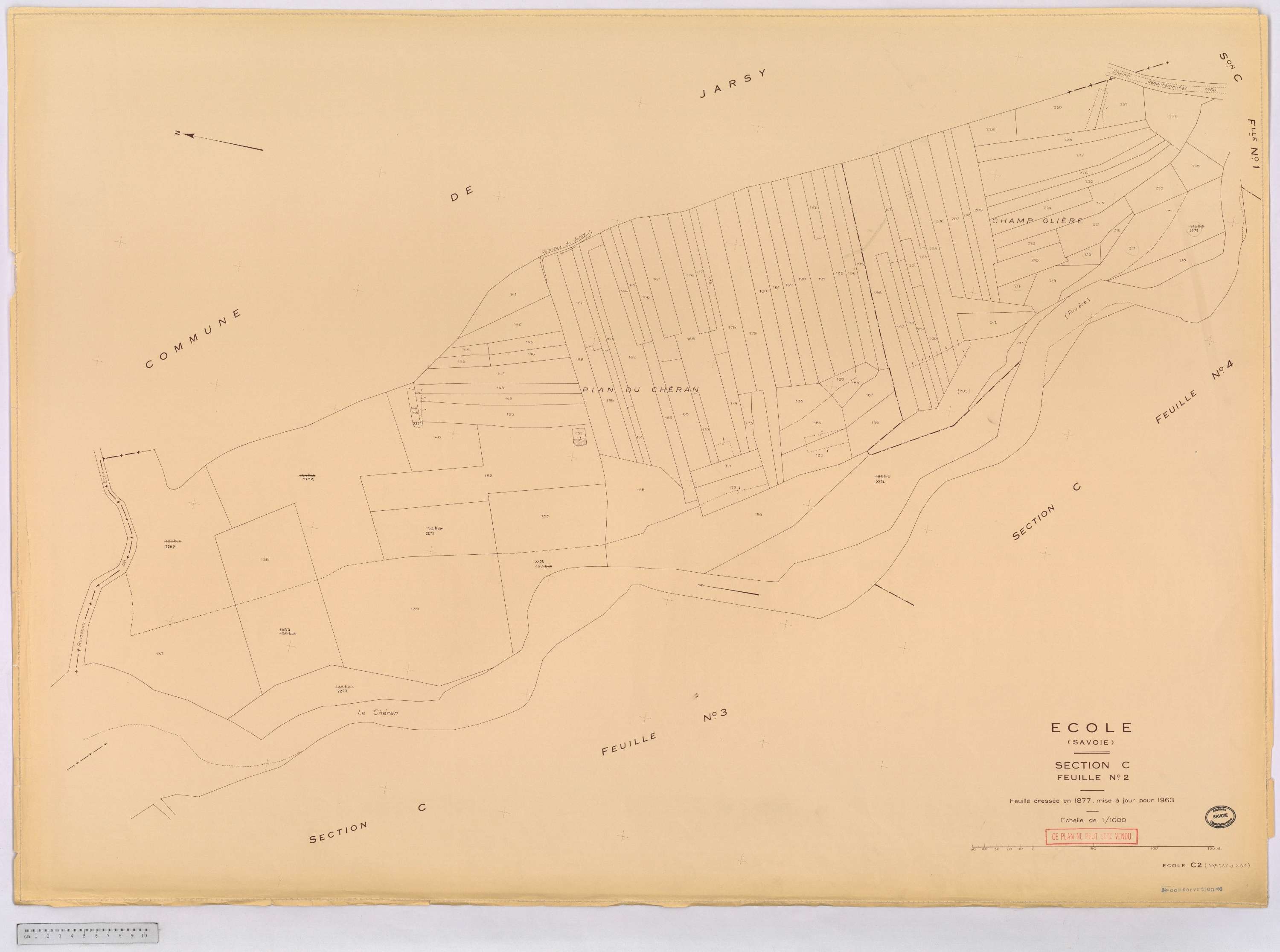 École - Cadastre rénové, version définitive (1963).