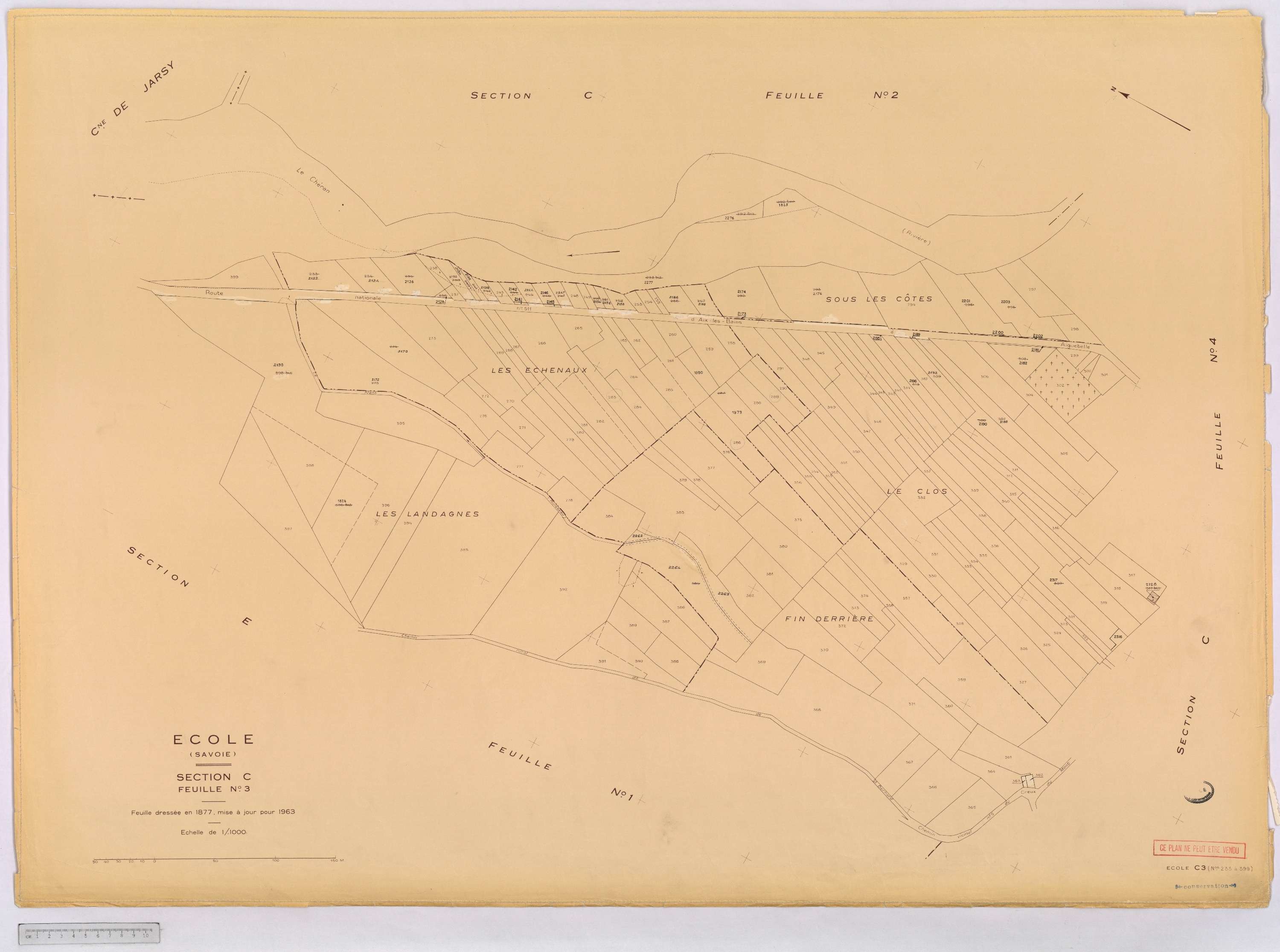 École - Cadastre rénové, version définitive (1963).