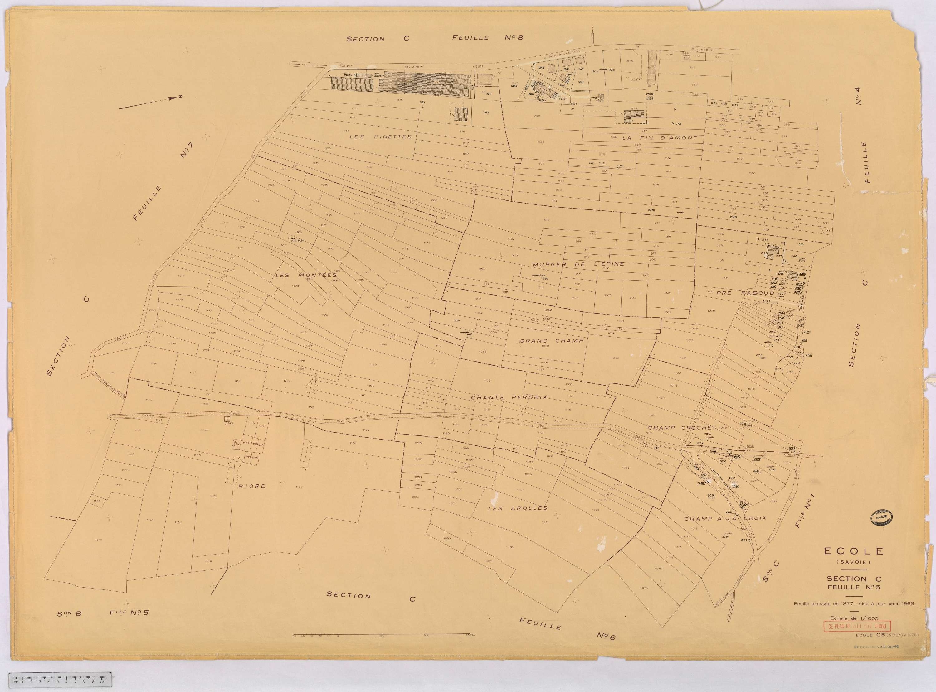 École - Cadastre rénové, version définitive (1963).