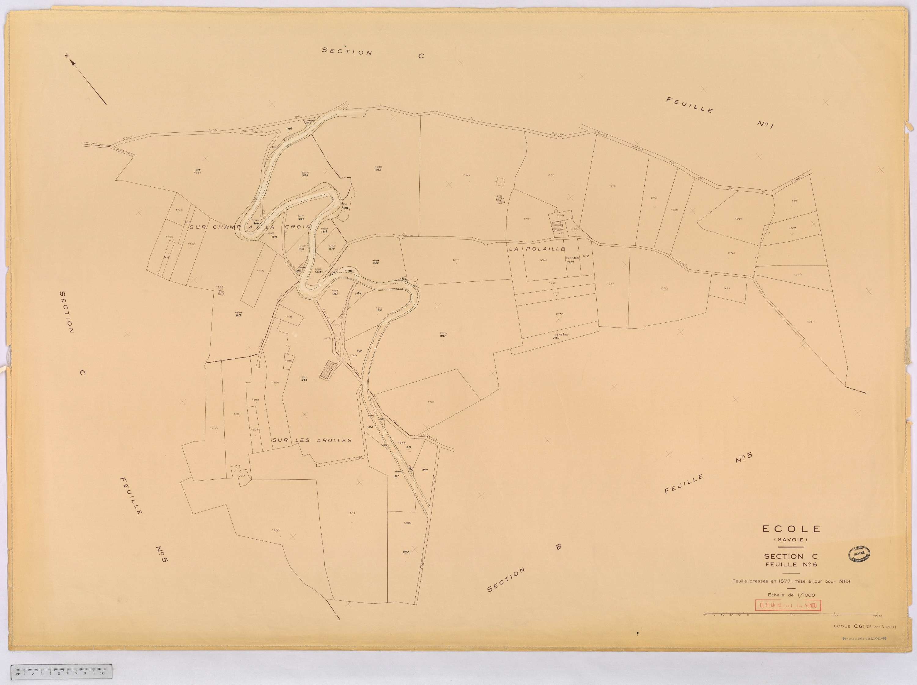 École - Cadastre rénové, version définitive (1963).