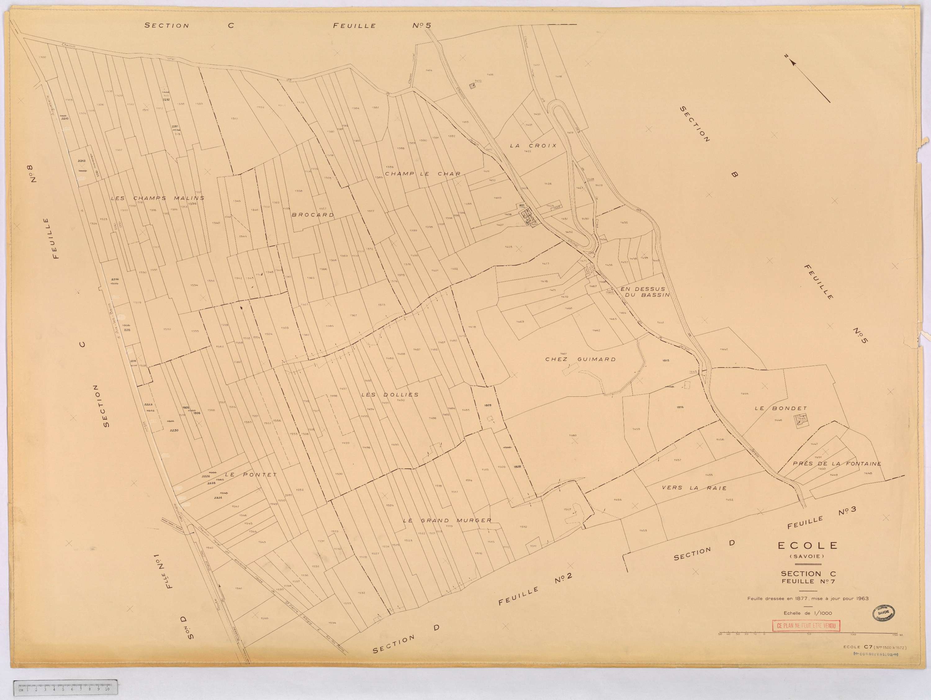 École - Cadastre rénové, version définitive (1963).