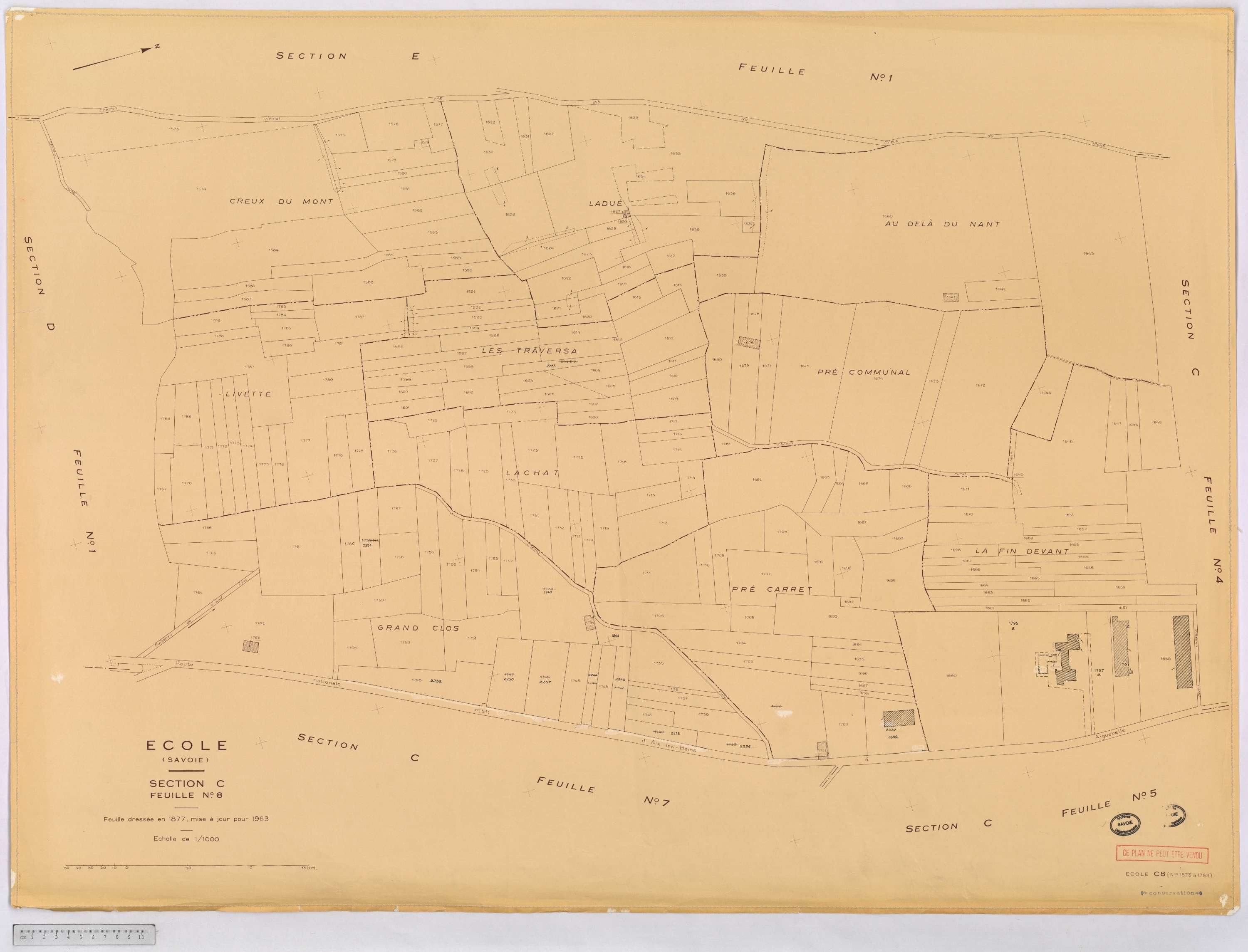 École - Cadastre rénové, version définitive (1963).