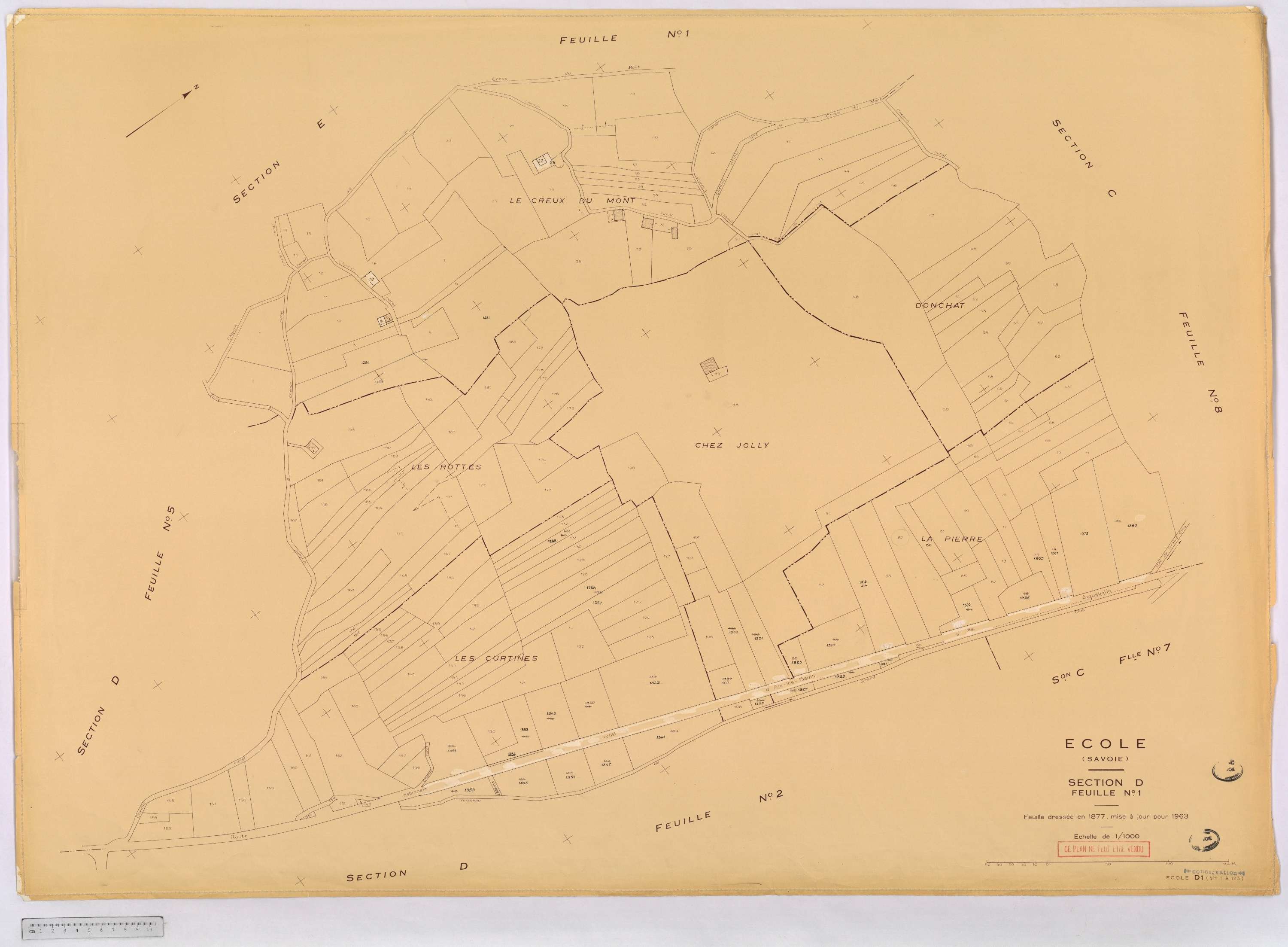 École - Cadastre rénové, version définitive (1963).