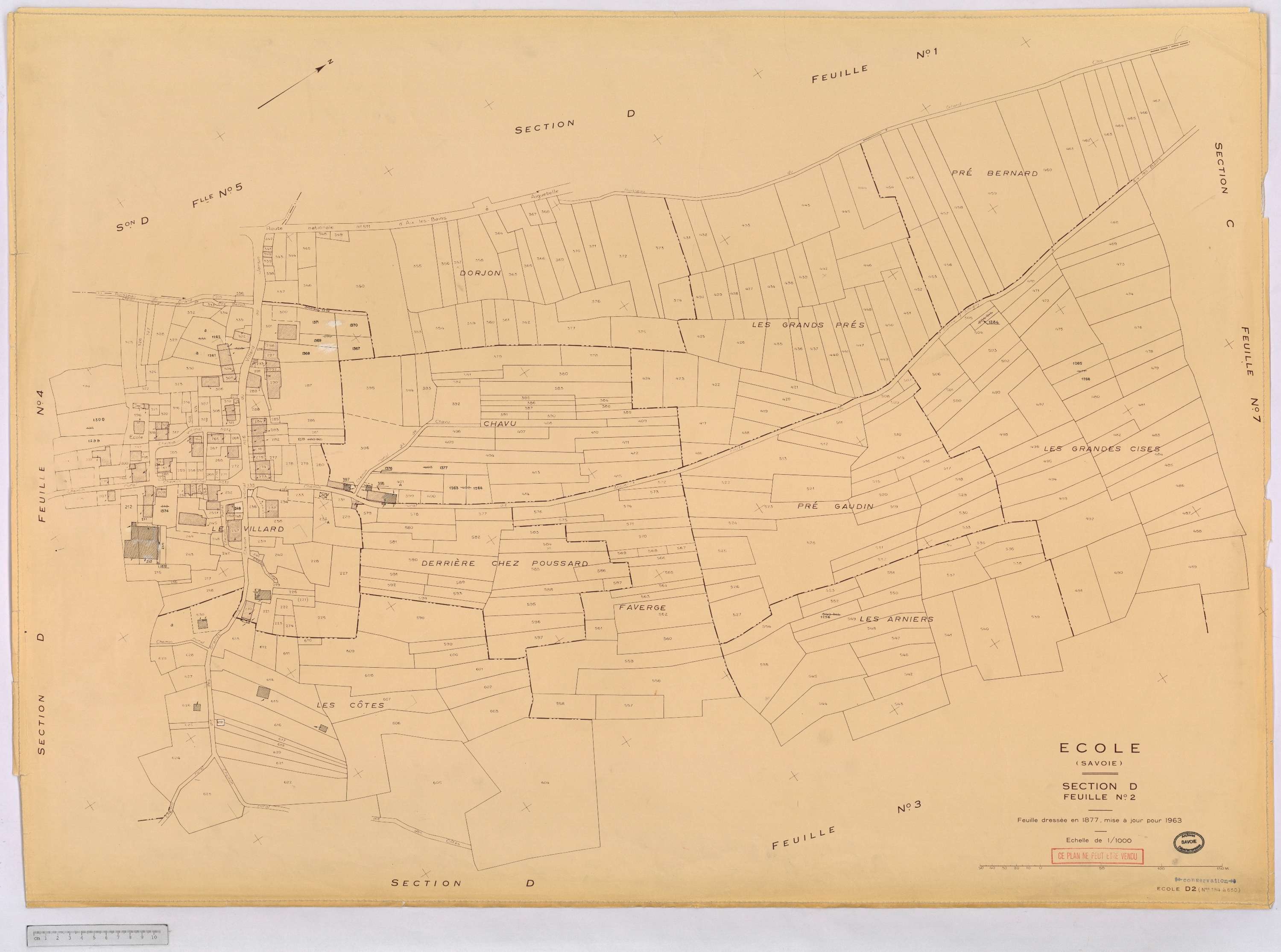 École - Cadastre rénové, version définitive (1963).