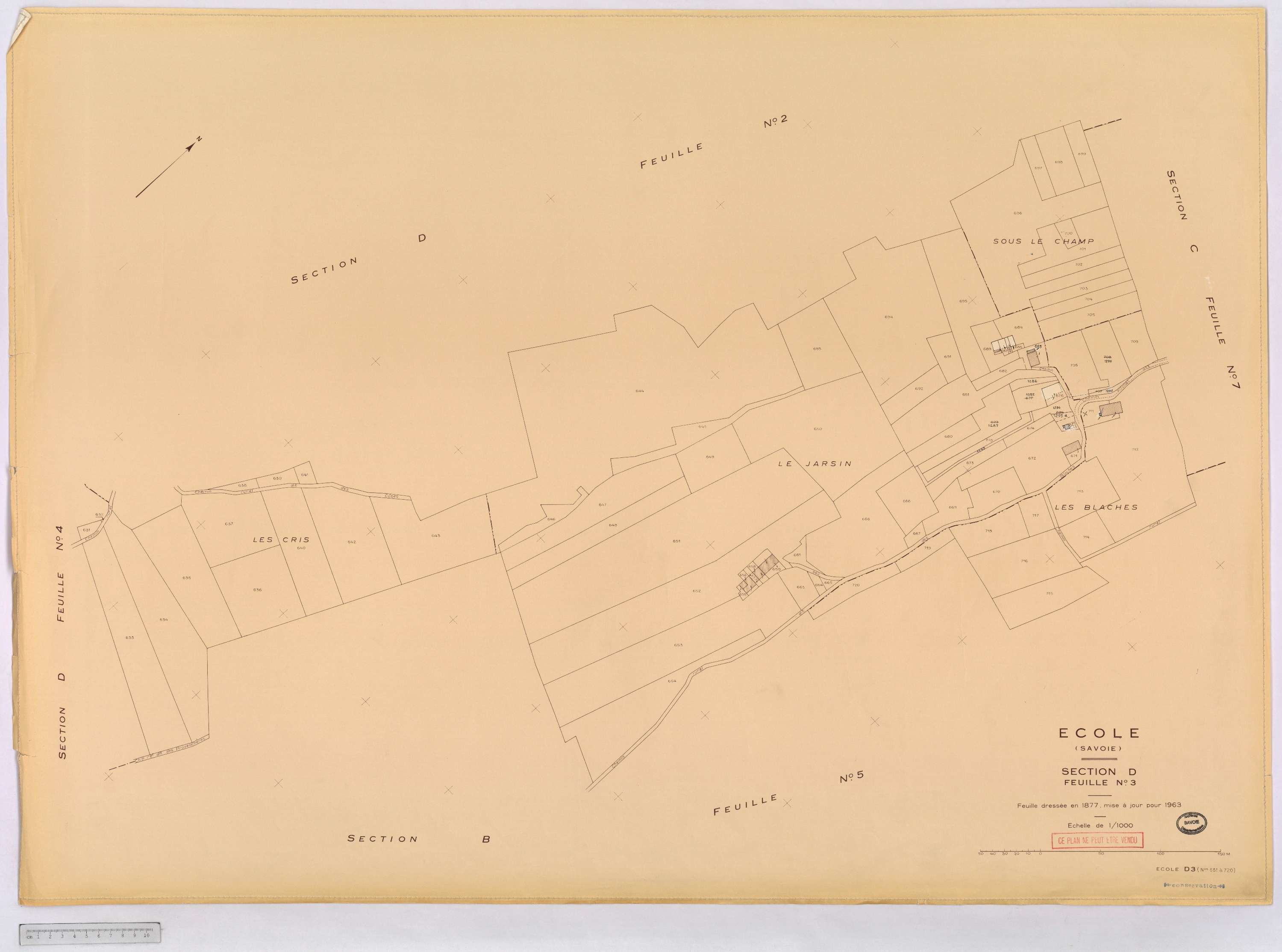 École - Cadastre rénové, version définitive (1963).