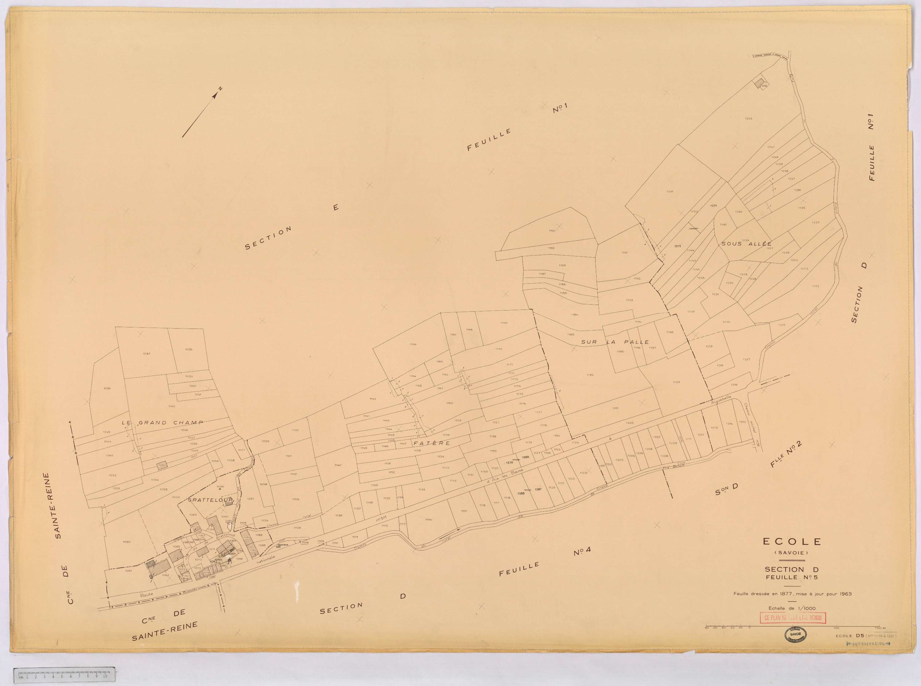 École - Cadastre rénové, version définitive (1963).
