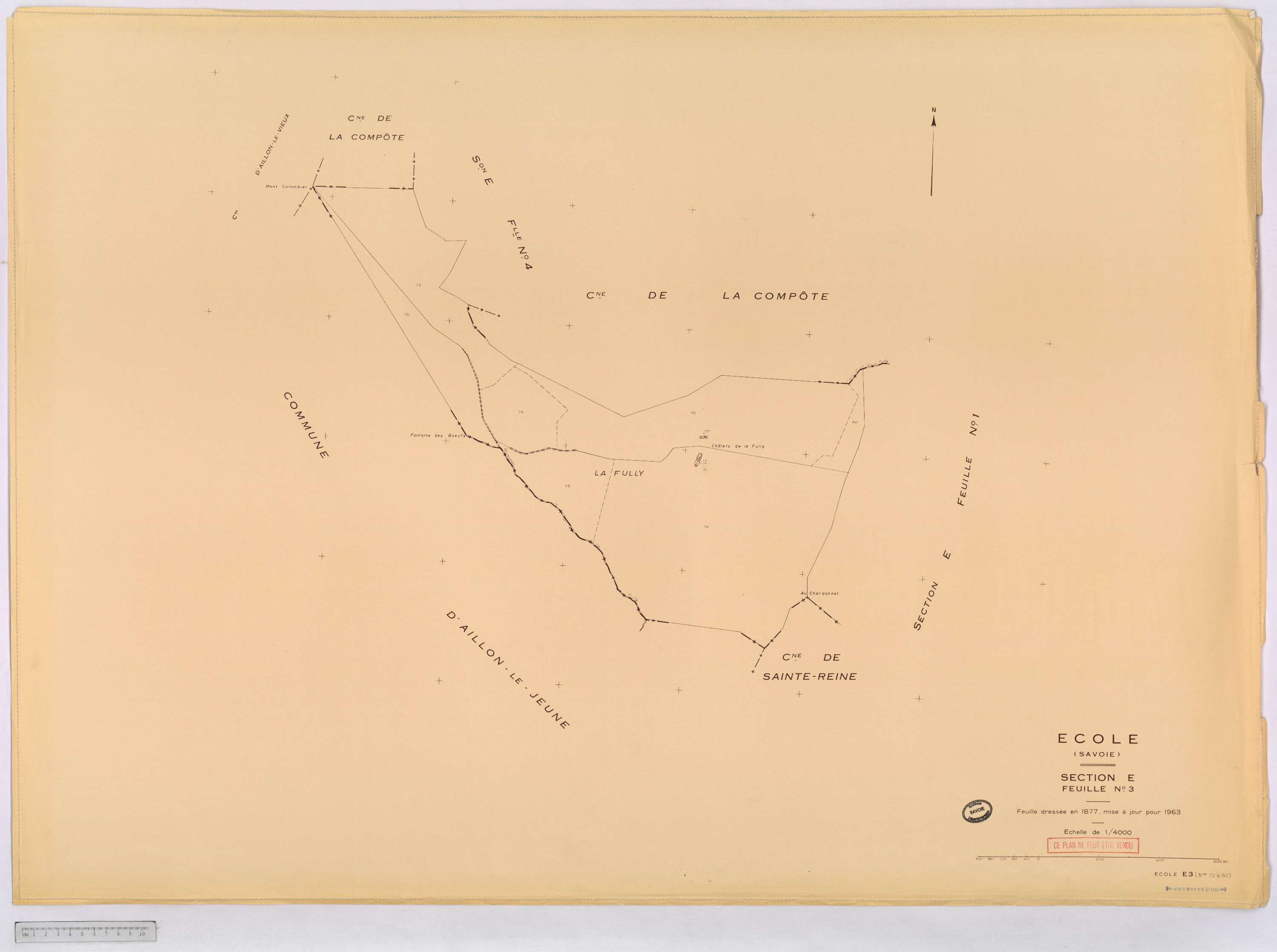 École - Cadastre rénové, version définitive (1963).