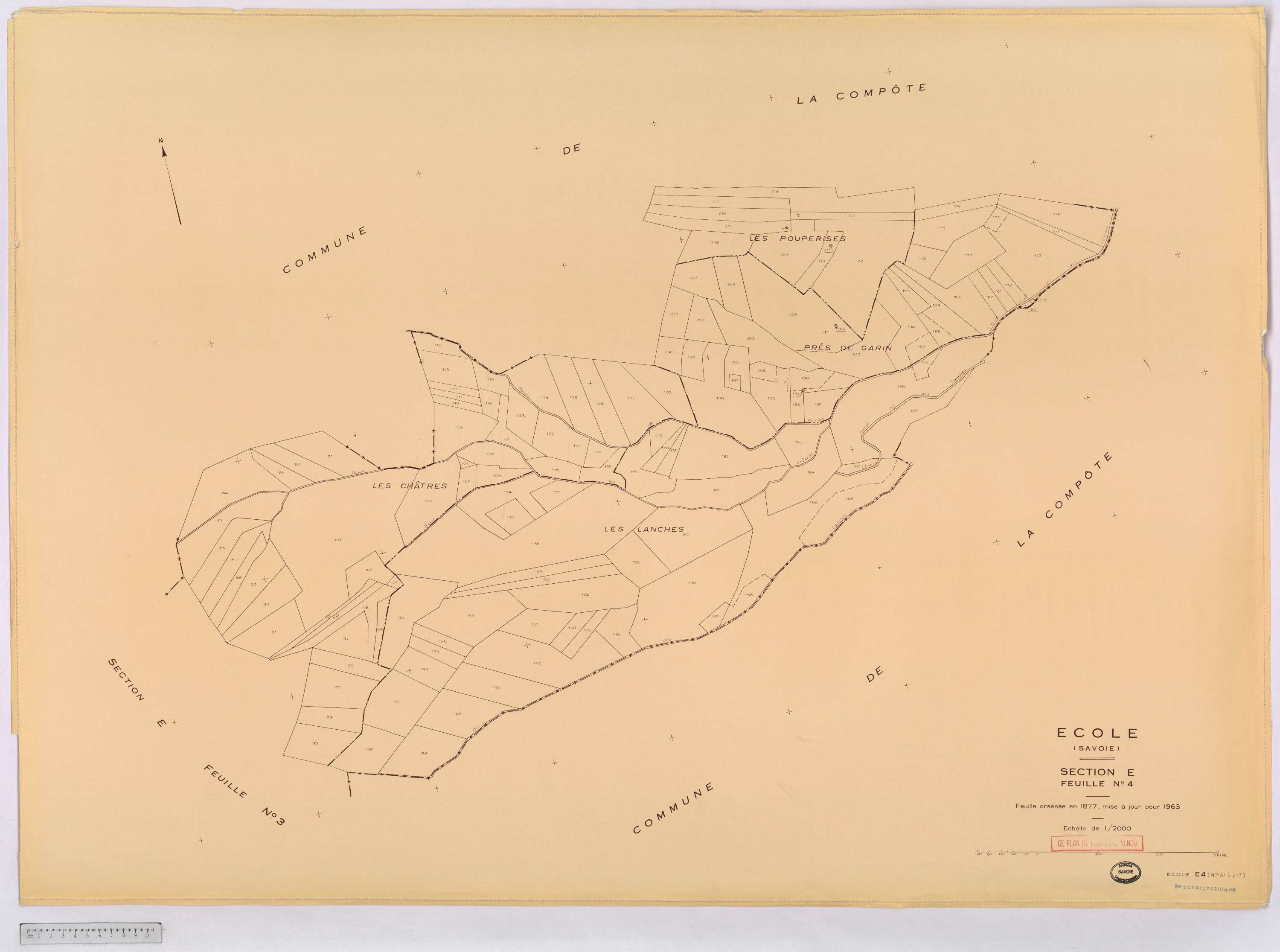 École - Cadastre rénové, version définitive (1963).