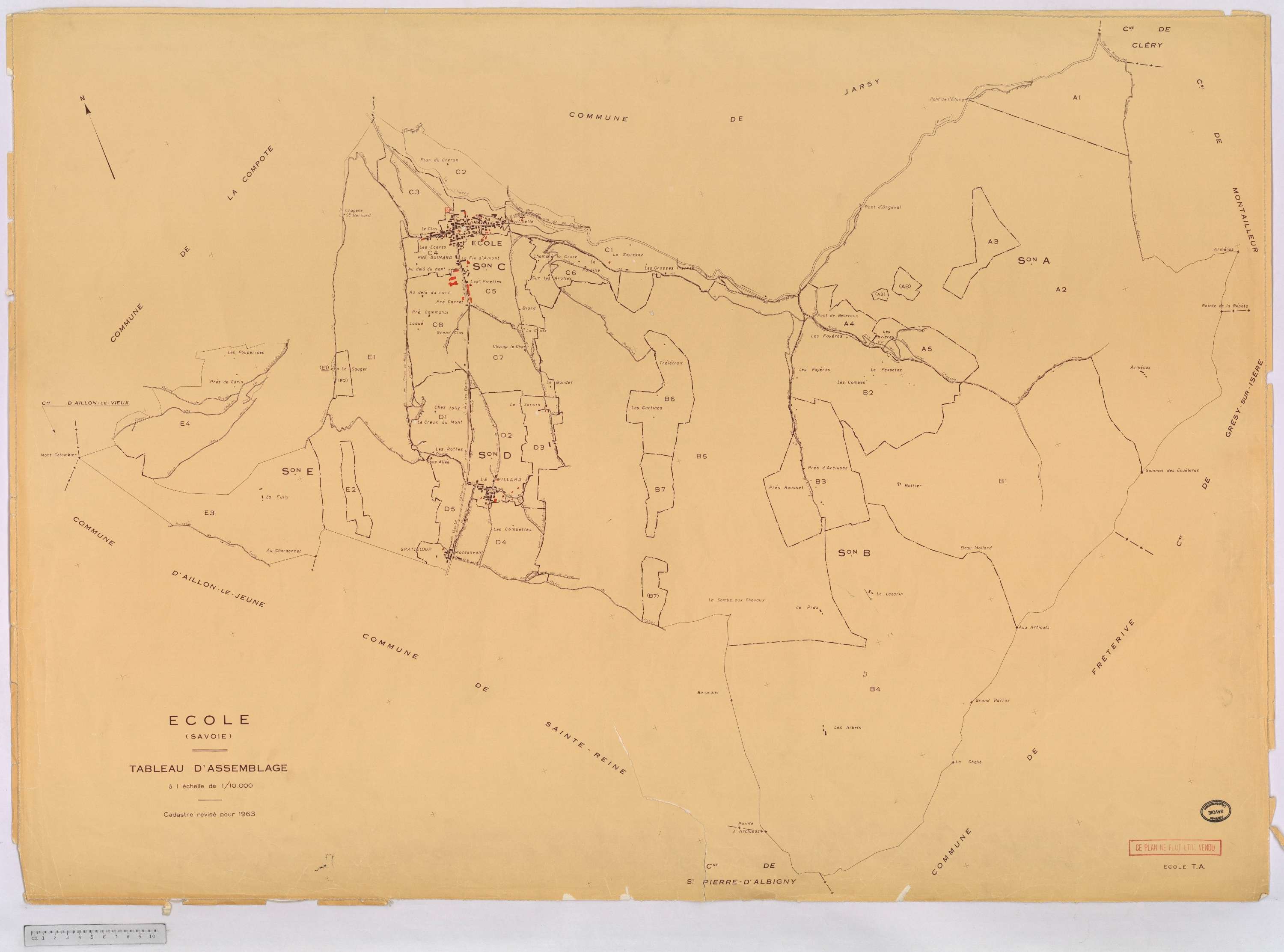 École - Cadastre rénové, version définitive (1963).