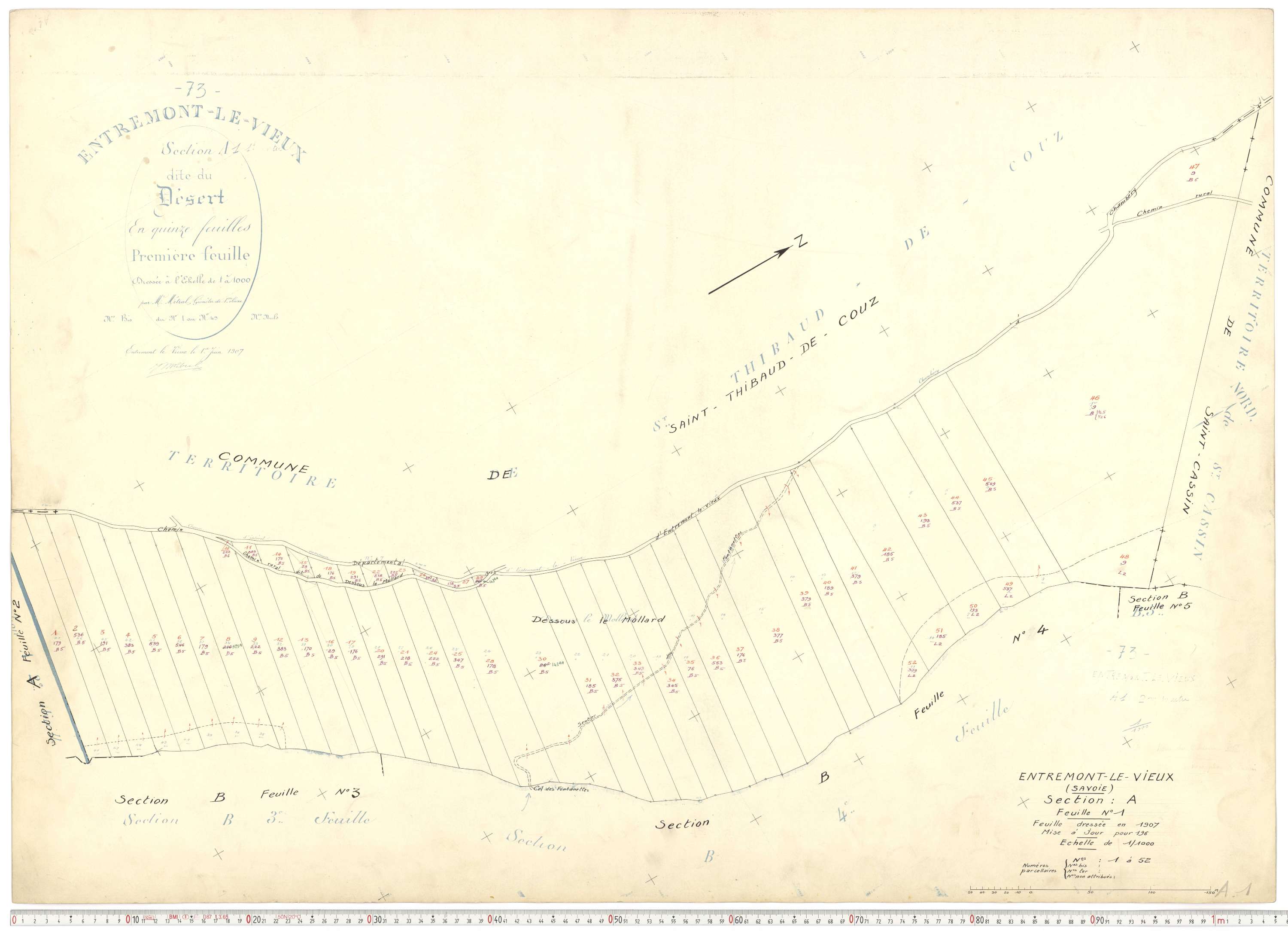 Entremont-le-Vieux - Cadastre rénové, version de travail (1964).