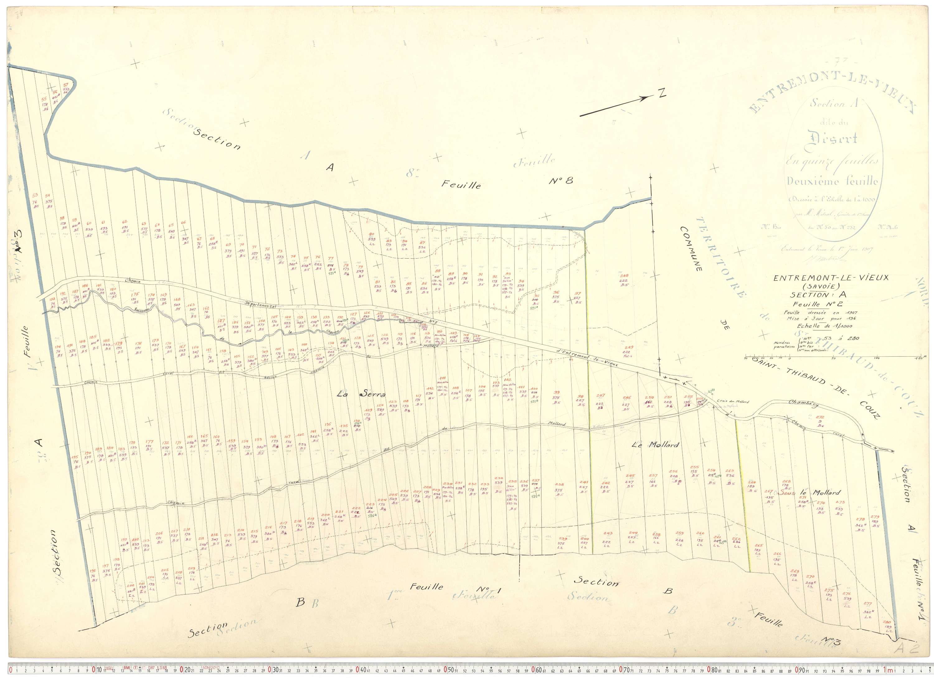 Entremont-le-Vieux - Cadastre rénové, version de travail (1964).