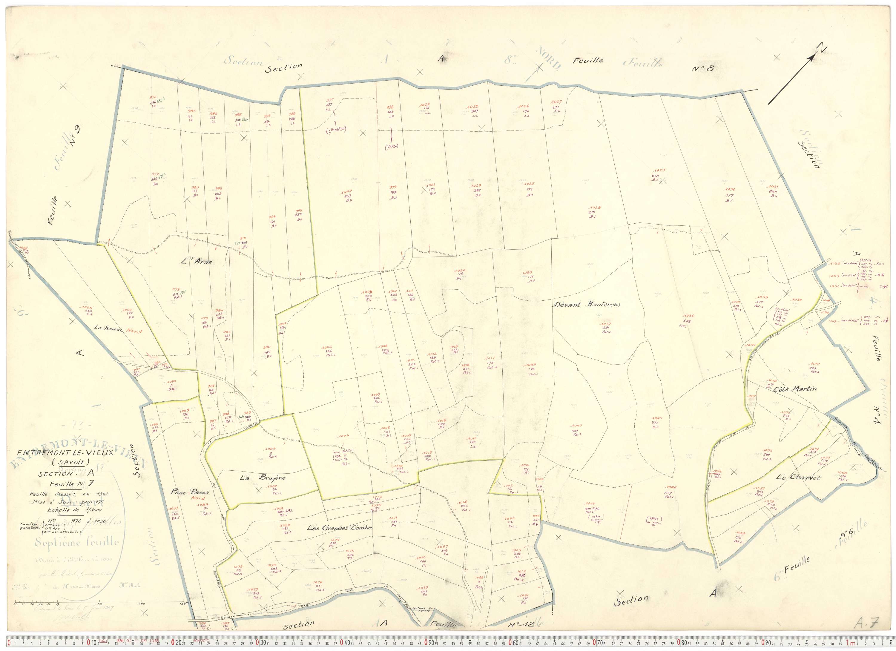 Entremont-le-Vieux - Cadastre rénové, version de travail (1964).
