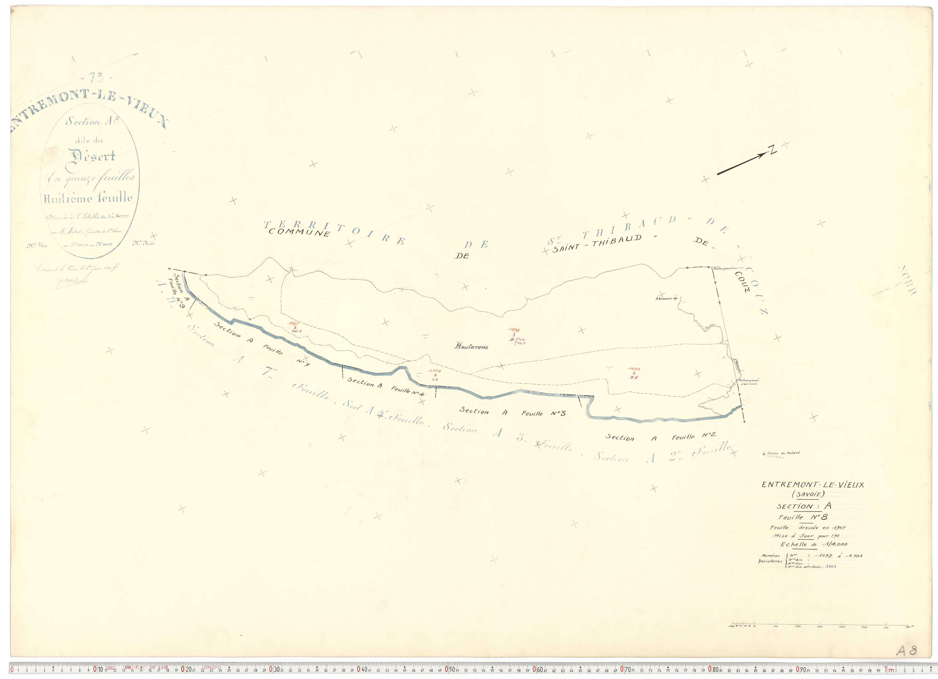 Entremont-le-Vieux - Cadastre rénové, version de travail (1964).