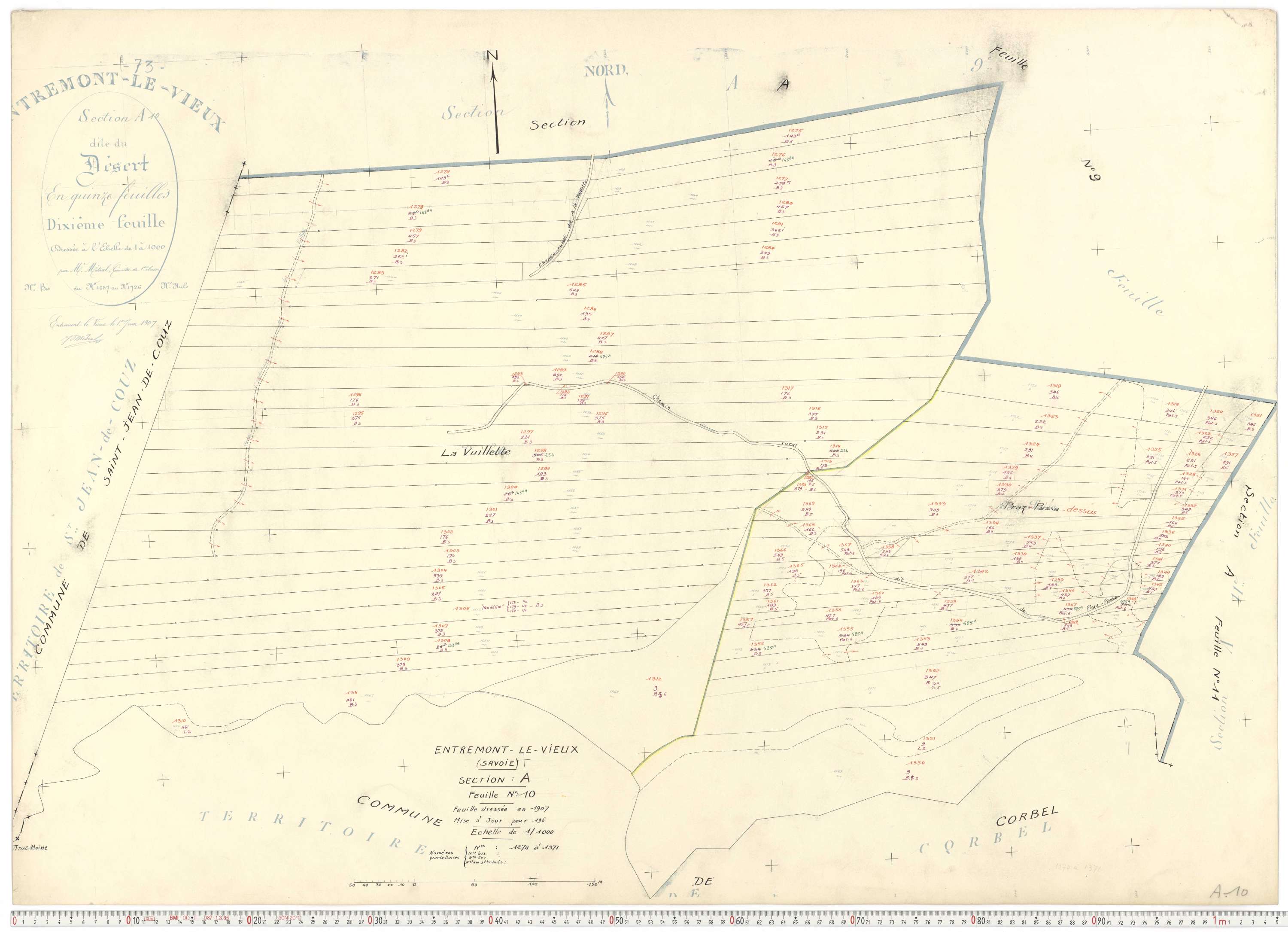 Entremont-le-Vieux - Cadastre rénové, version de travail (1964).