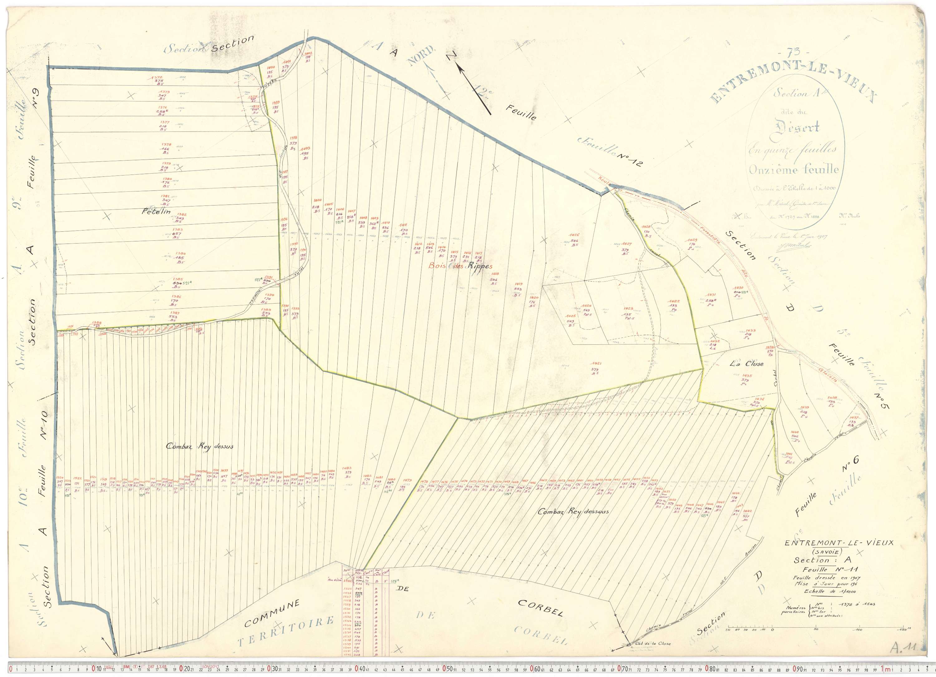 Entremont-le-Vieux - Cadastre rénové, version de travail (1964).
