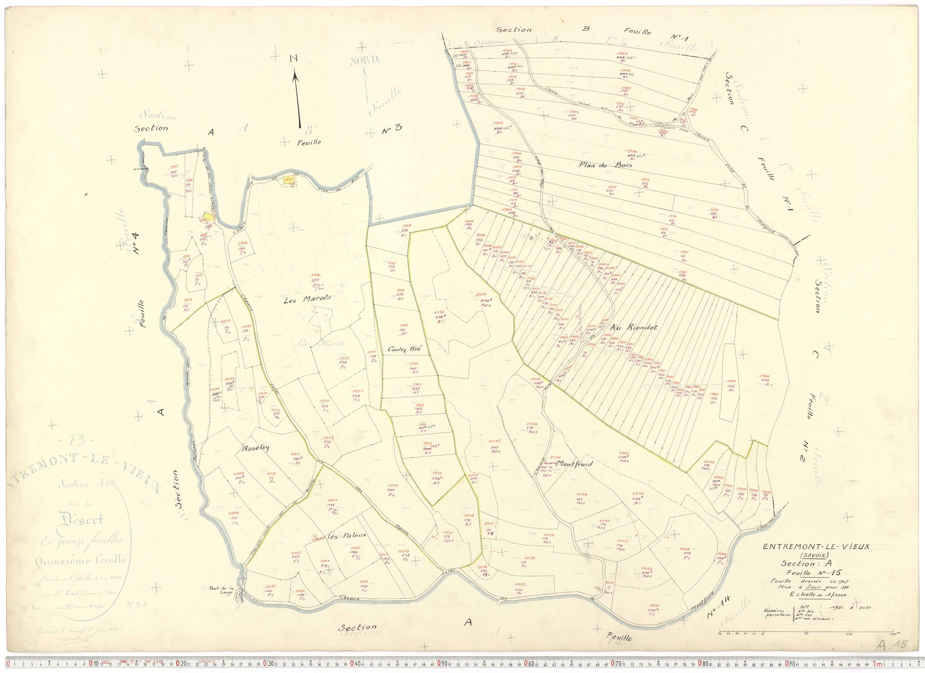 Entremont-le-Vieux - Cadastre rénové, version de travail (1964).