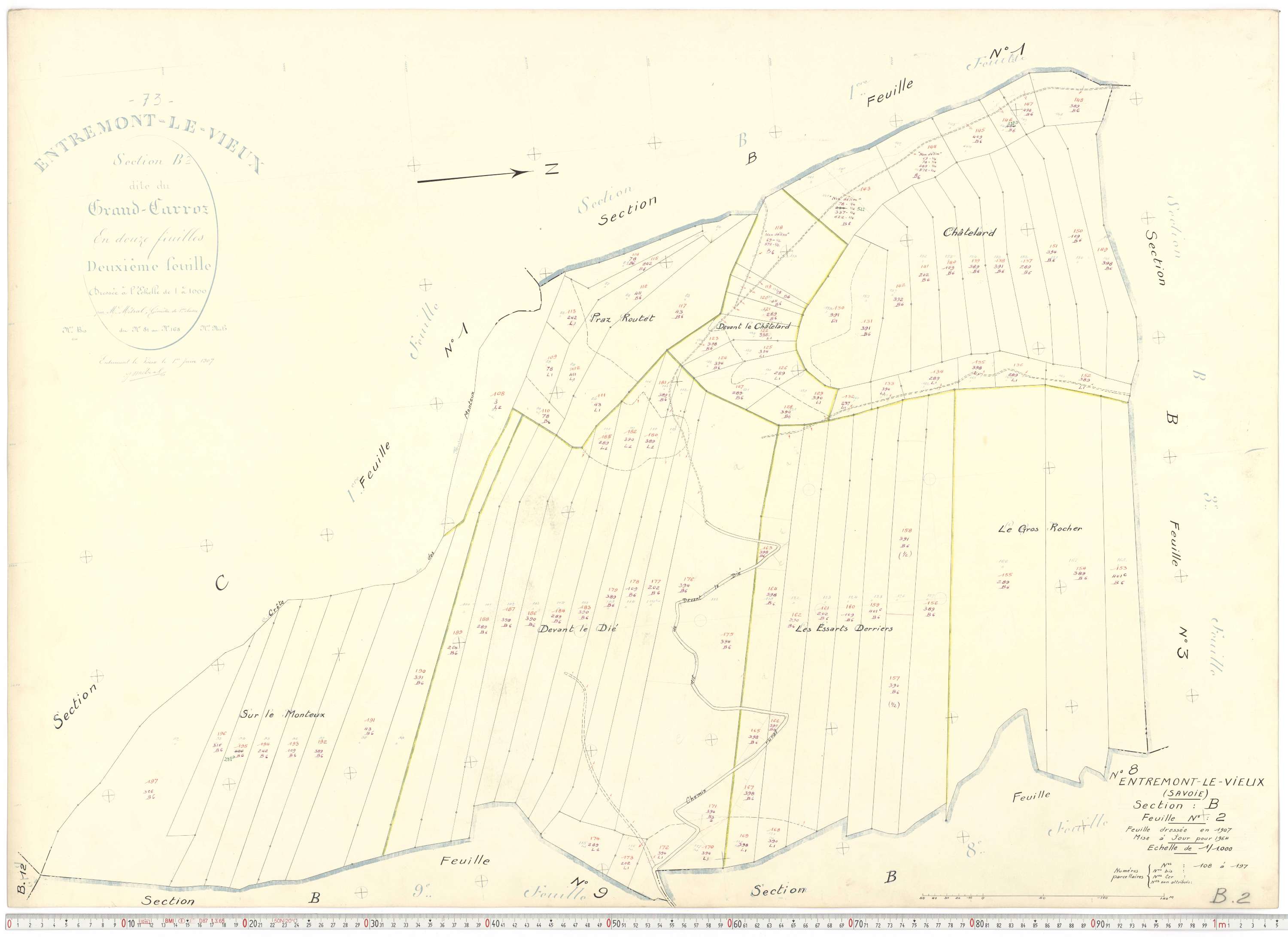 Entremont-le-Vieux - Cadastre rénové, version de travail (1964).