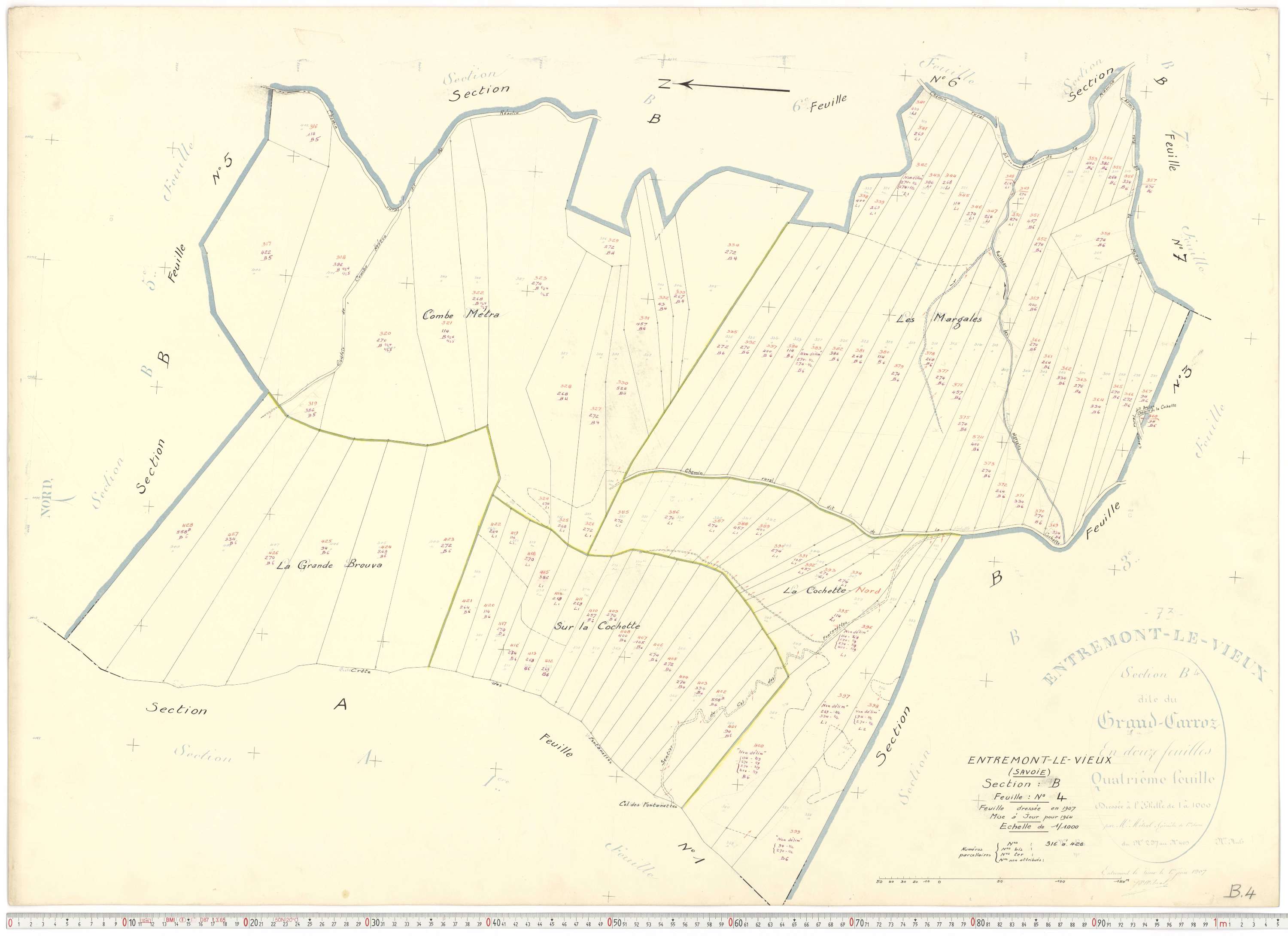 Entremont-le-Vieux - Cadastre rénové, version de travail (1964).