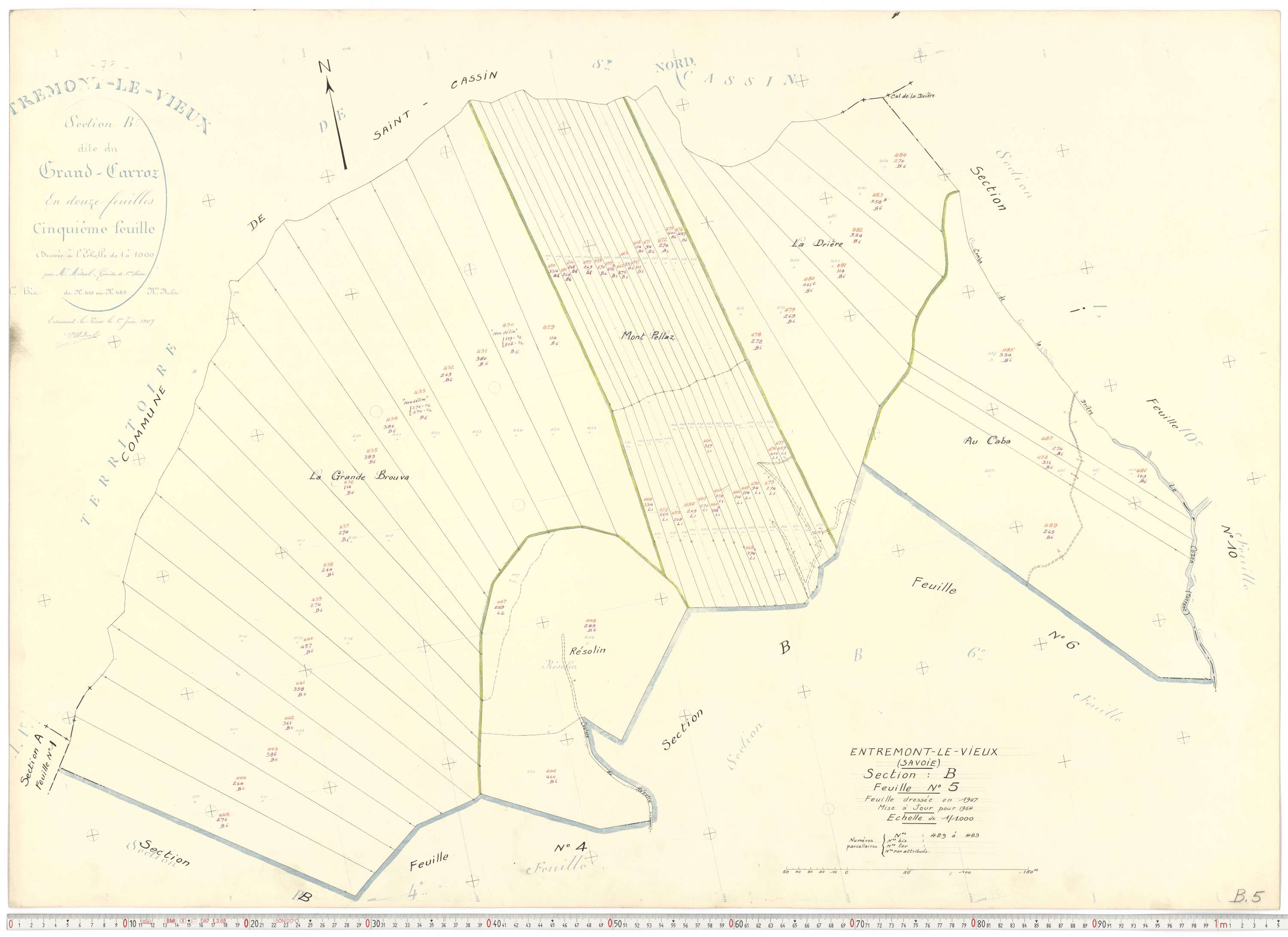 Entremont-le-Vieux - Cadastre rénové, version de travail (1964).